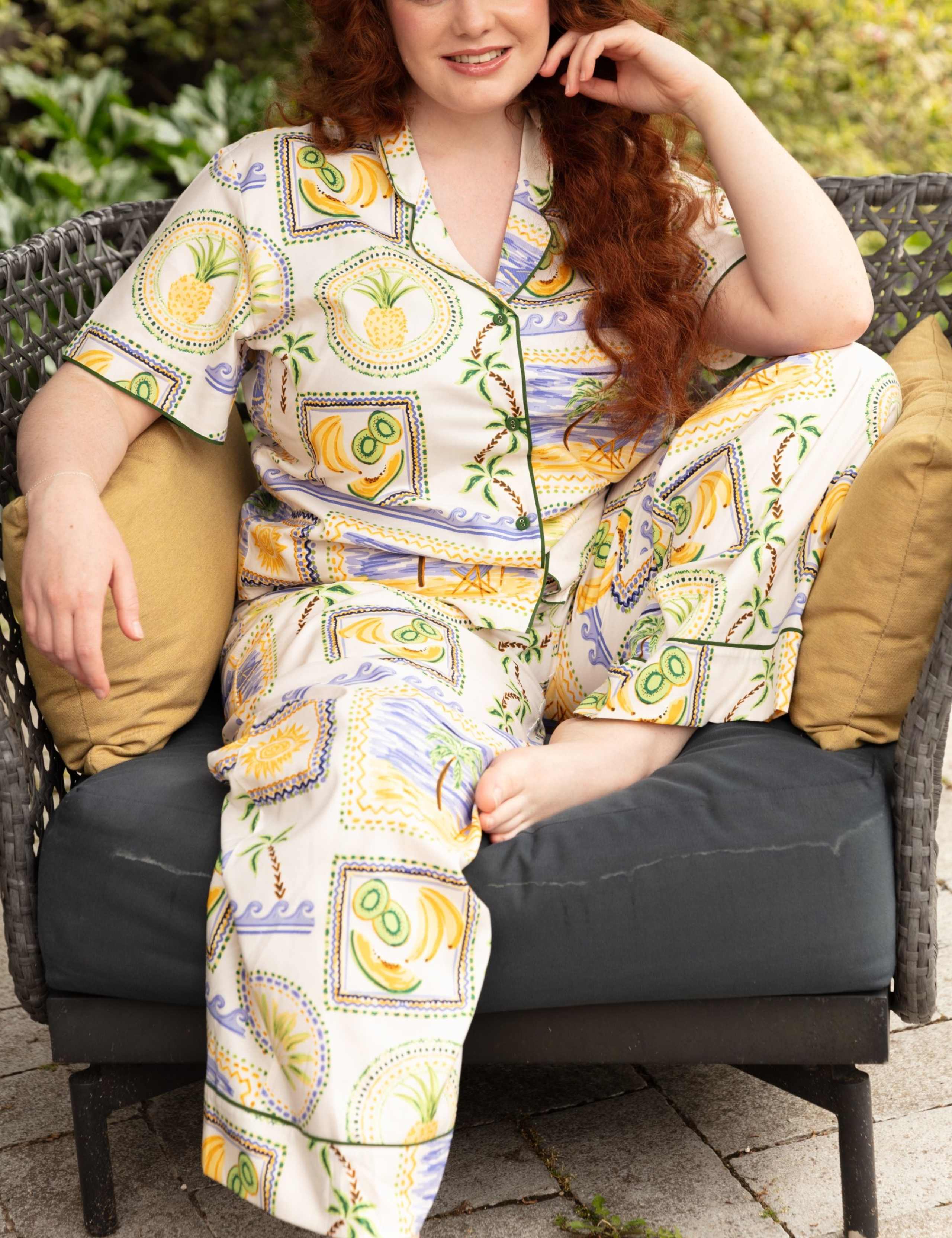 Cotton Modal Postcard Print Pyjama Bottoms 1 of 4