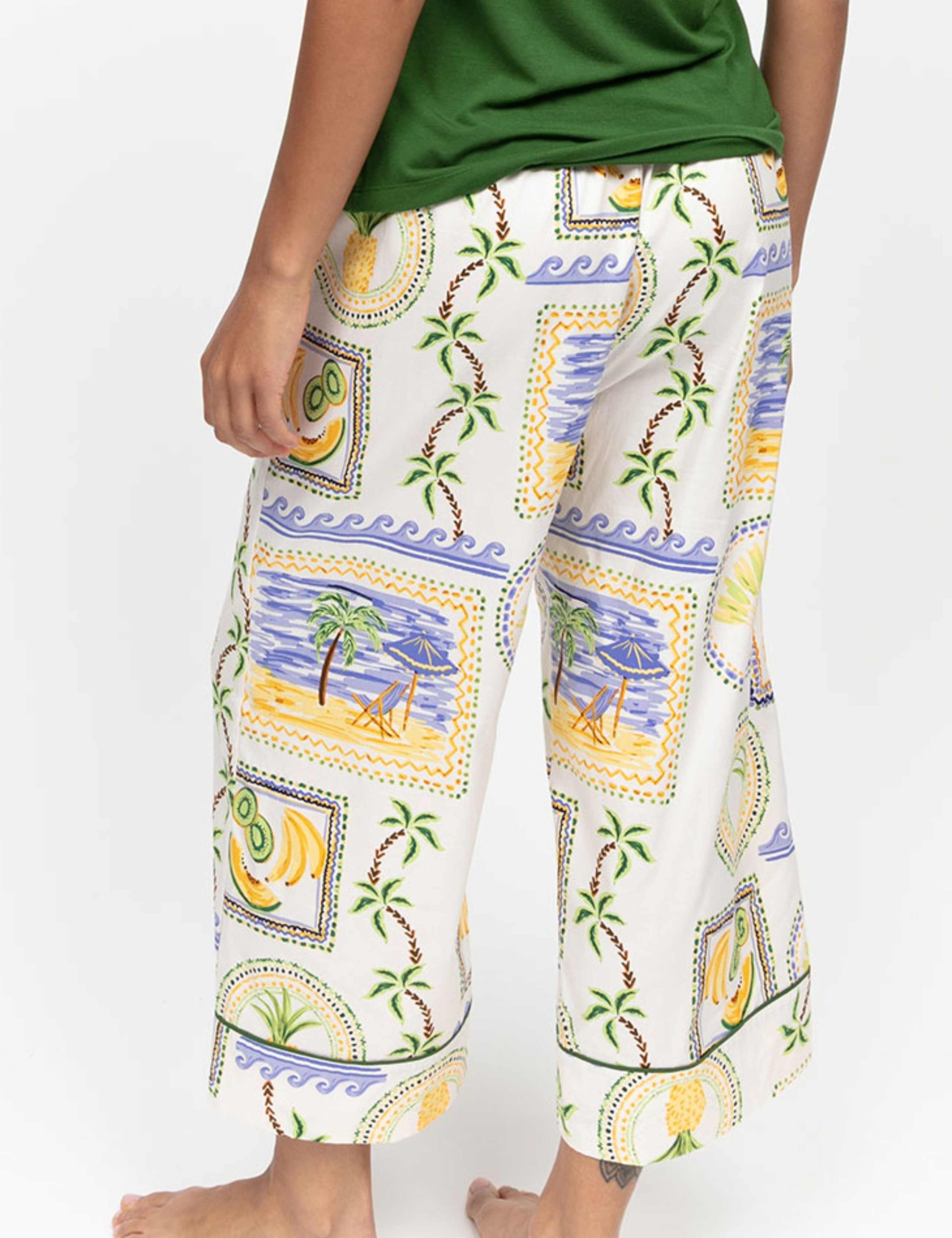 Cotton Modal Postcard Print Pyjama Bottoms 4 of 4