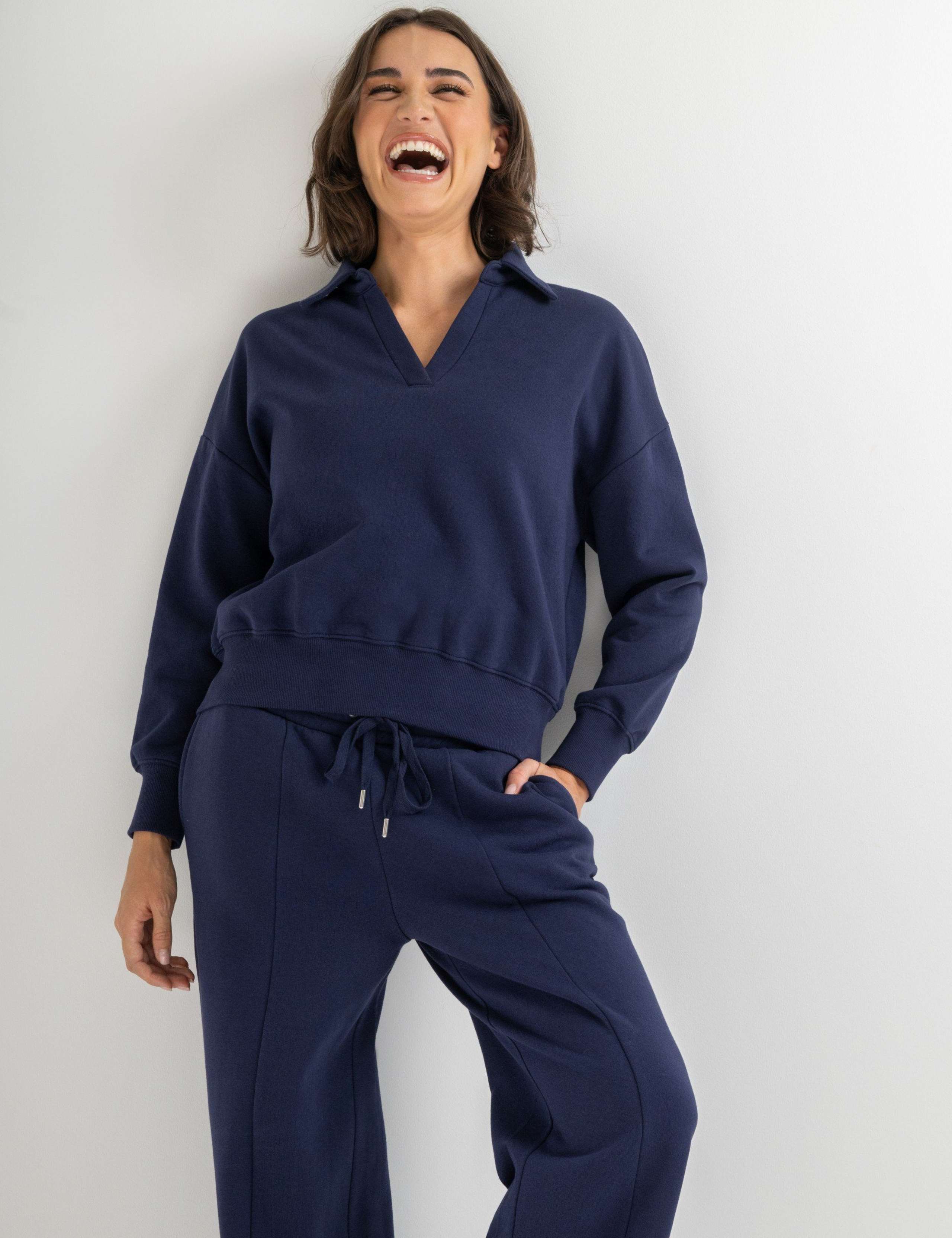 Cotton Rich Collared Relaxed Fit Sweatshirt 3 of 8