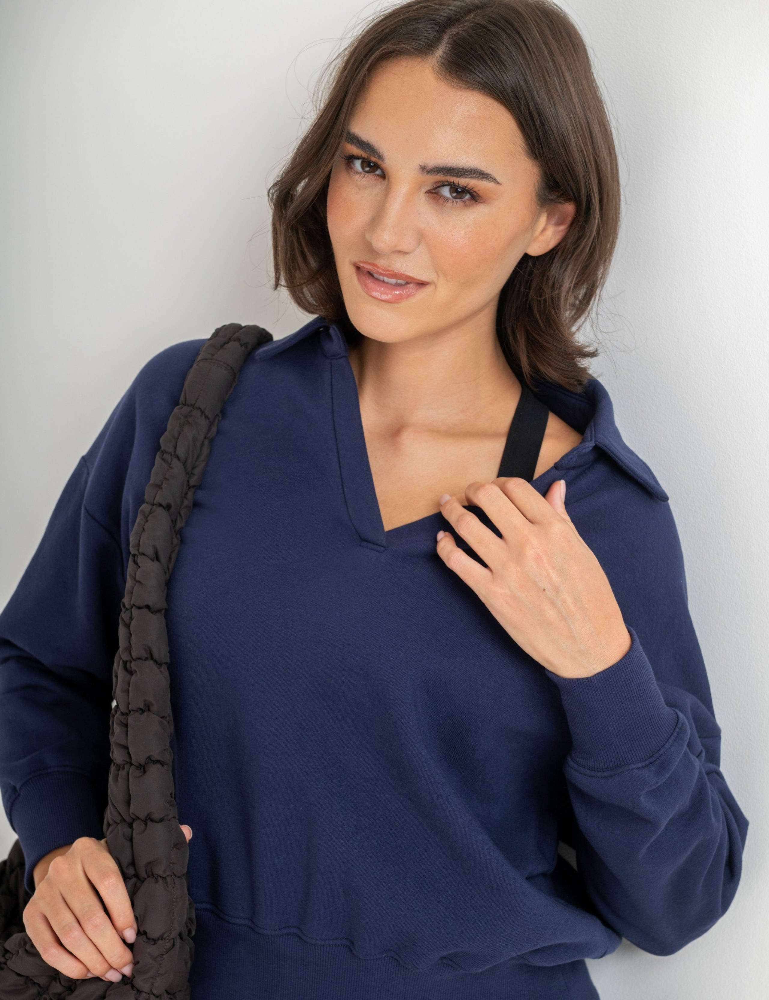 Cotton Rich Collared Relaxed Fit Sweatshirt 5 of 8