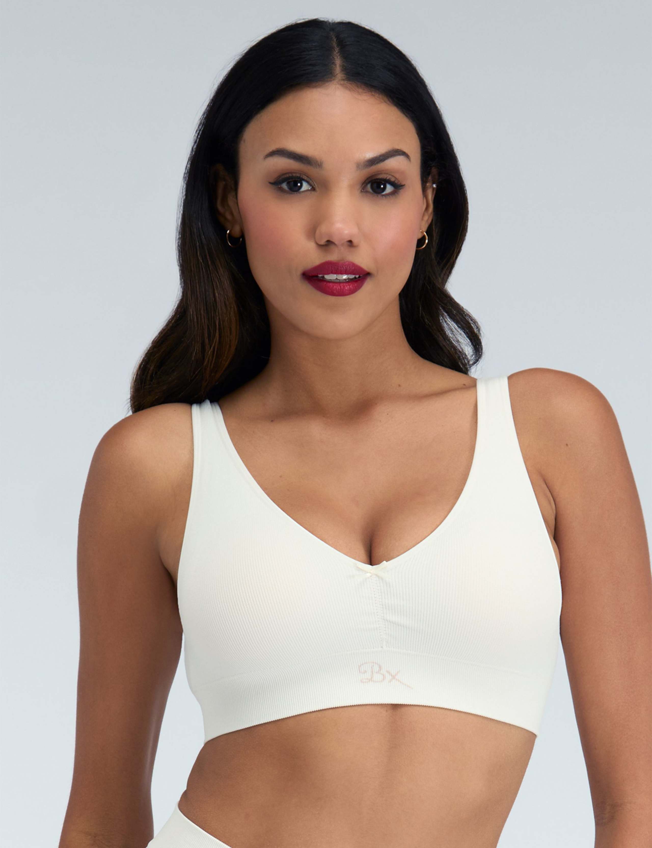 Rib Seamless Ruche Non Wired Bralette 2 of 5