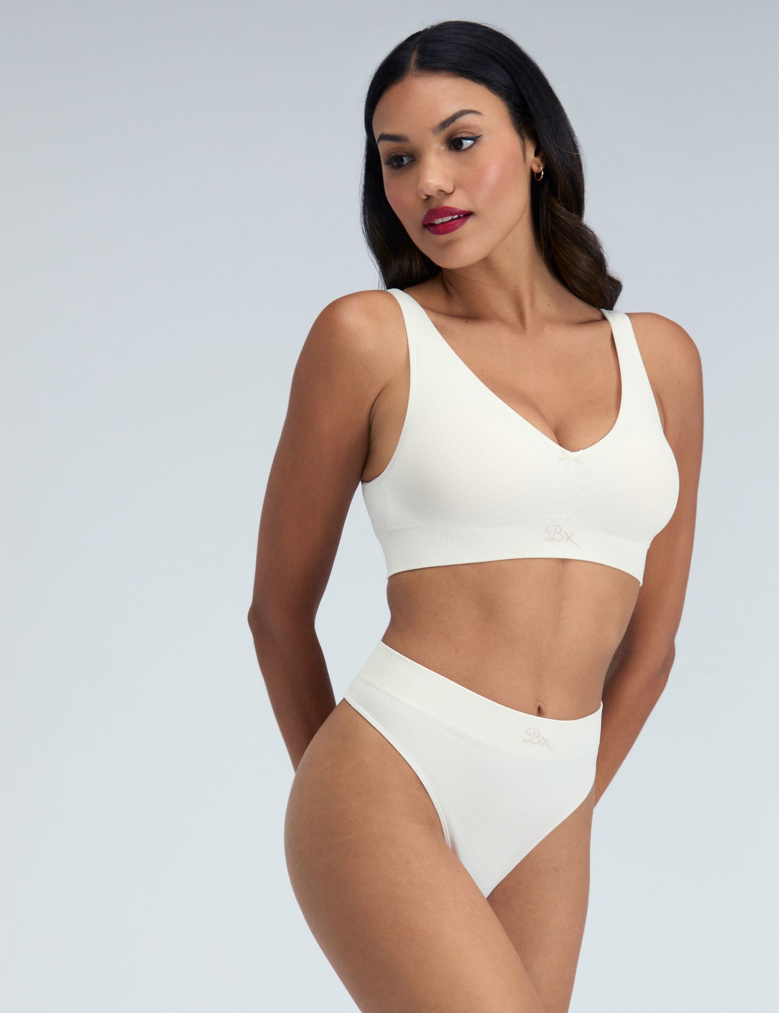 Rib Seamless Ruche Non Wired Bralette 3 of 5