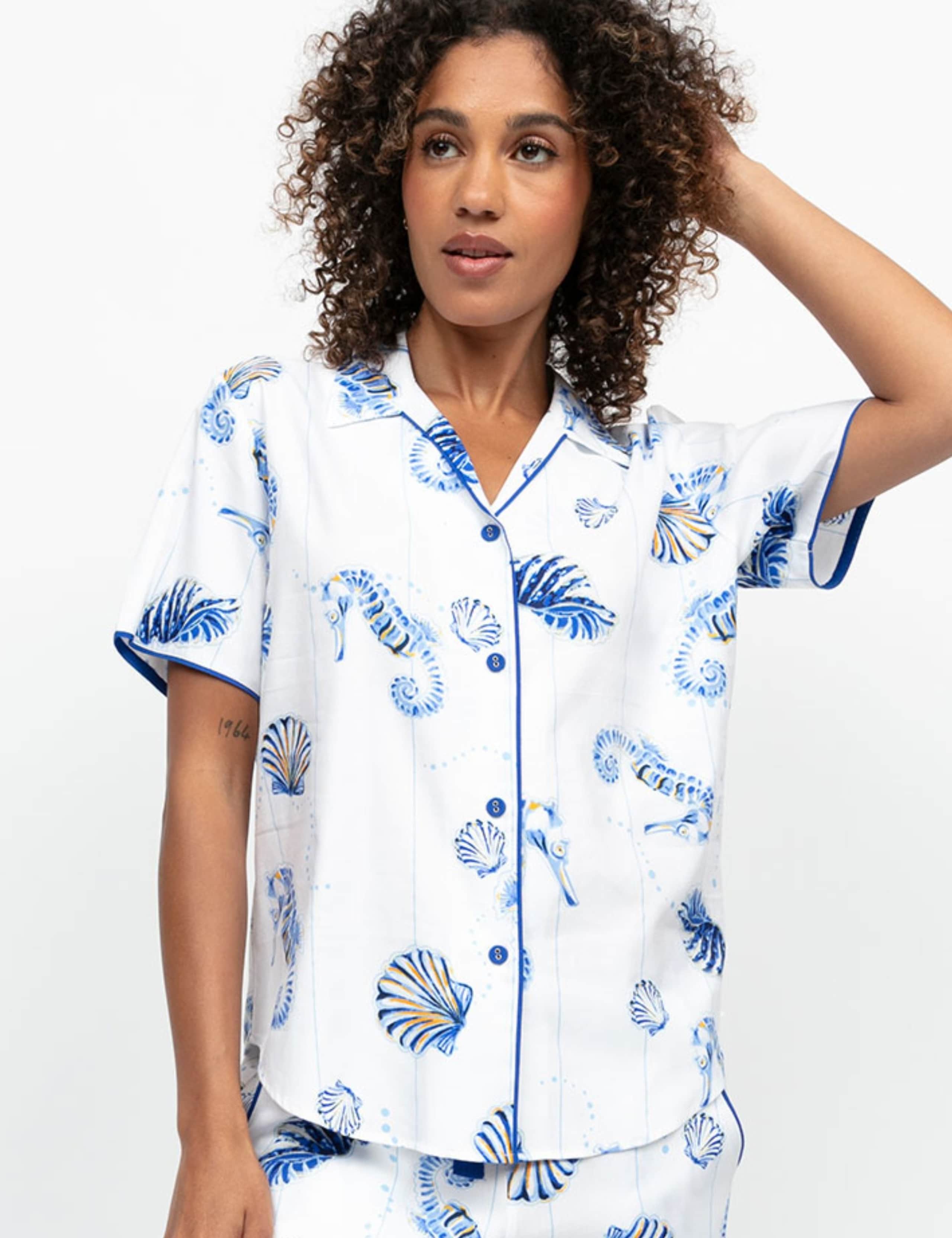 Cotton Modal Sea Horse Pyjama Top 3 of 4