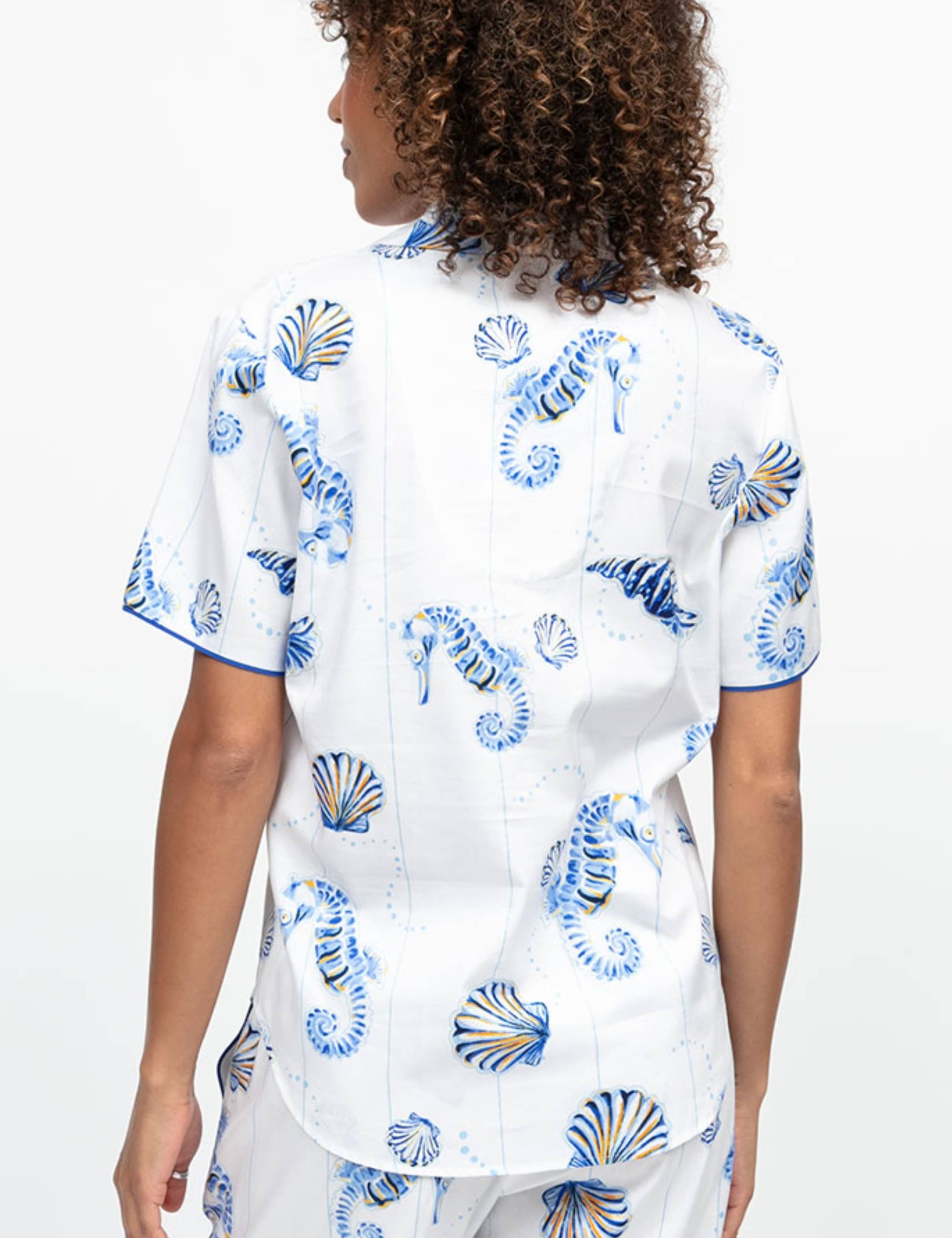 Cotton Modal Sea Horse Pyjama Top 4 of 4