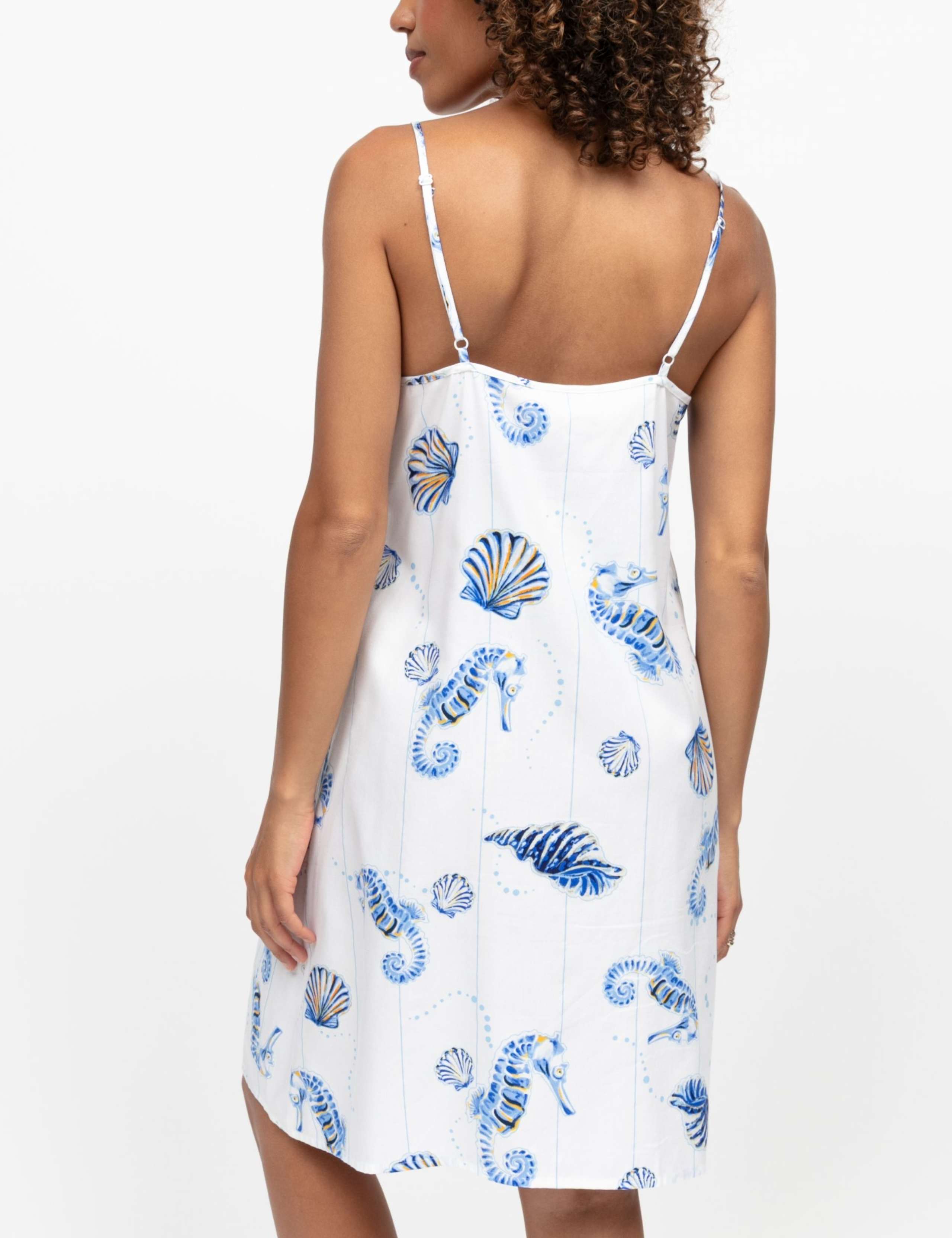 Cotton Modal Seahorse Strappy Nightdress 3 of 3