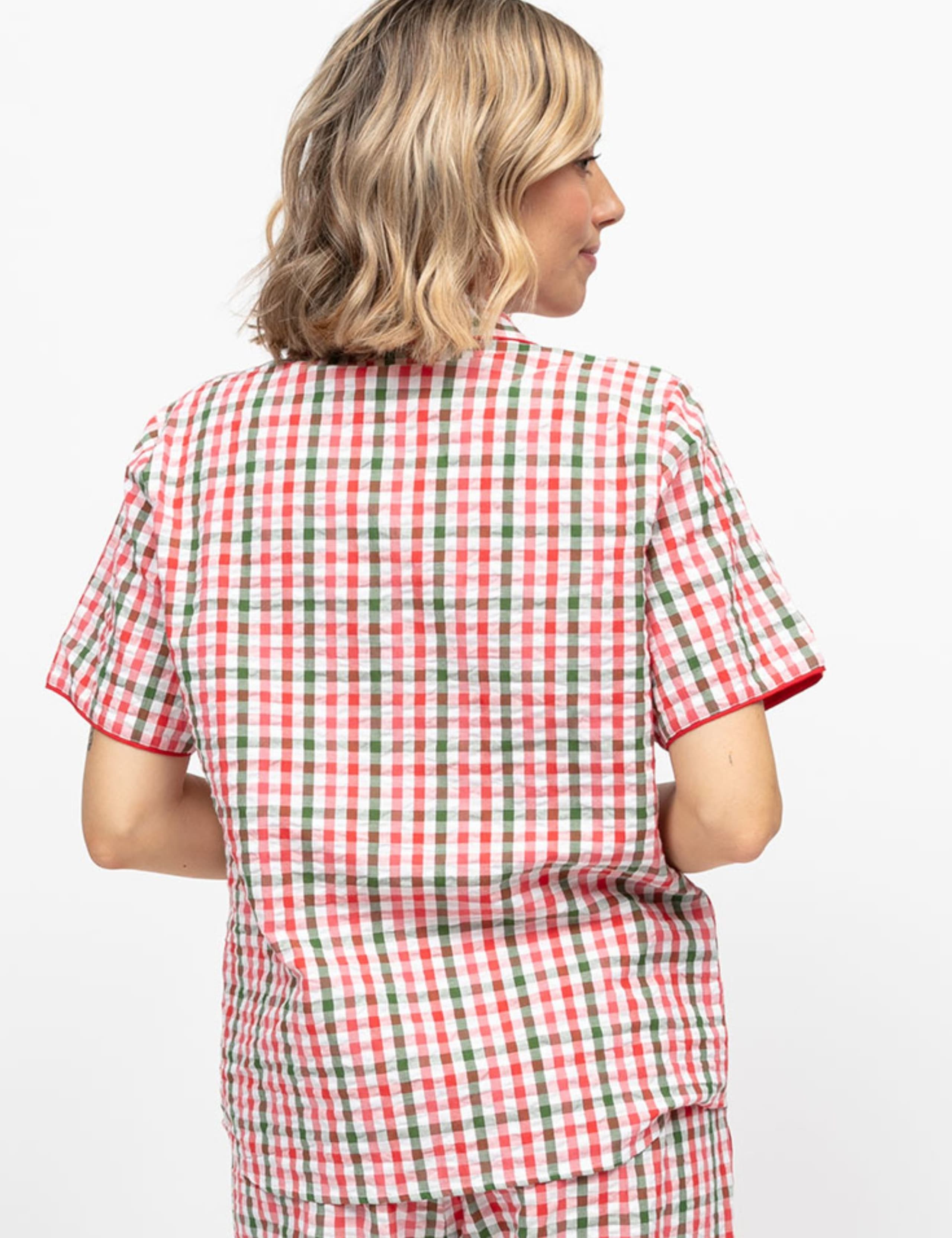 Pure Cotton Checked Pyjama Top 4 of 4