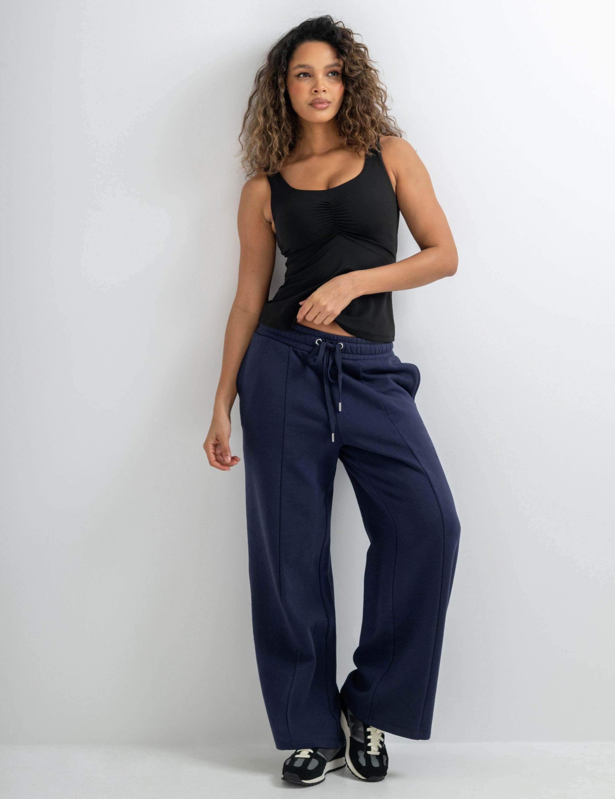 Cotton Rich Drawstring Wide Leg Joggers 3 of 6
