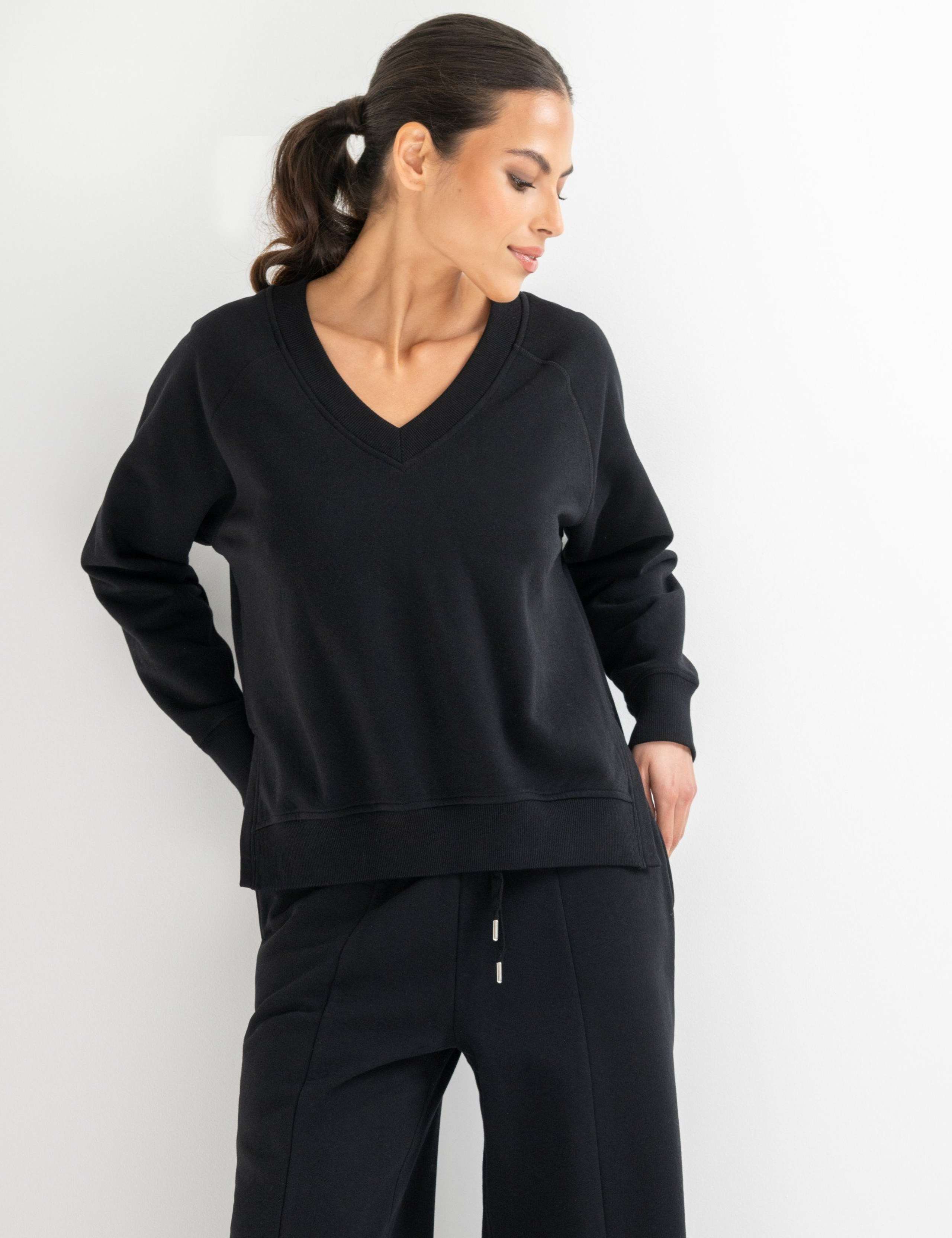 Cotton Rich V-Neck Relaxed Fit Sweatshirt 4 of 8