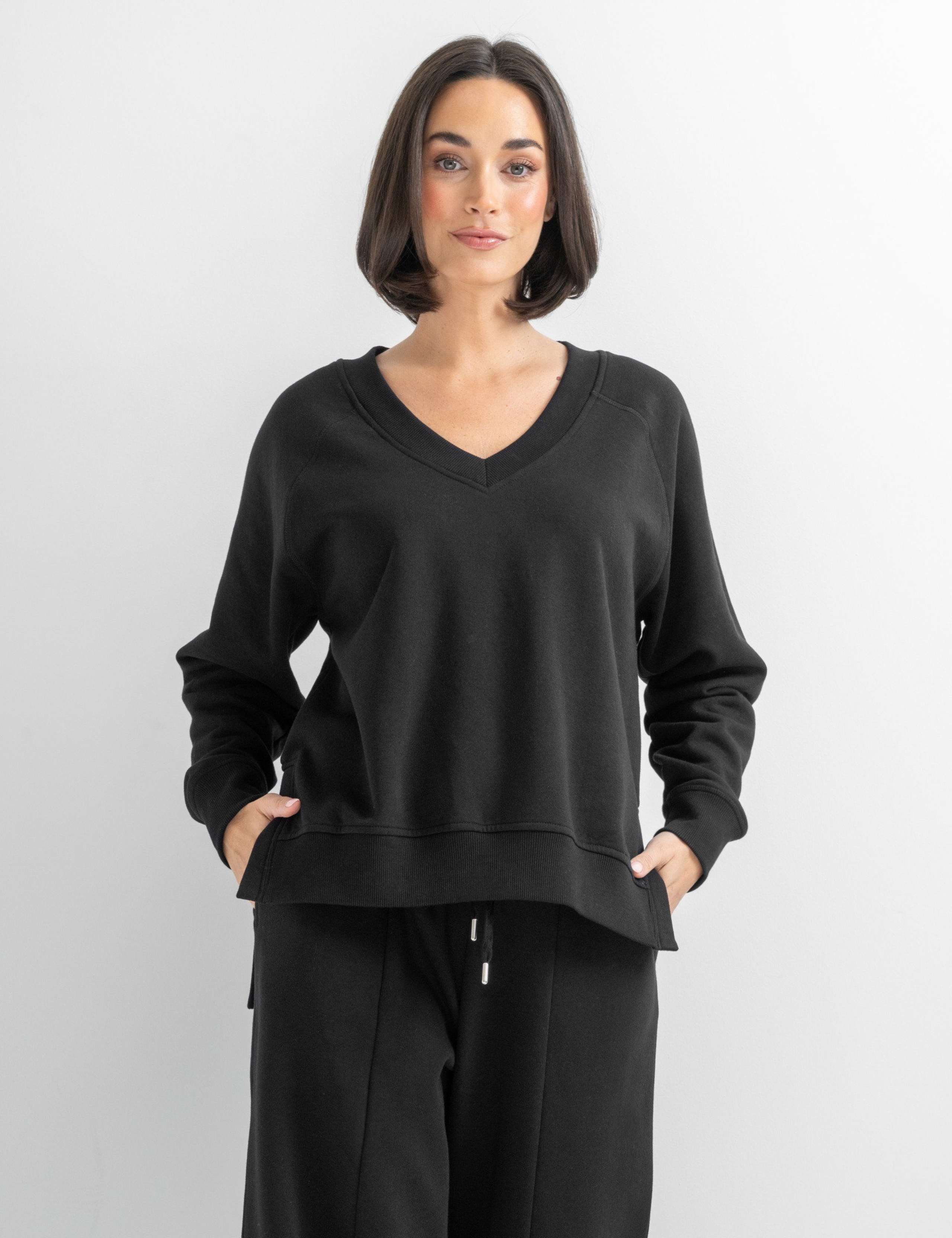 Cotton Rich V-Neck Relaxed Fit Sweatshirt 5 of 8