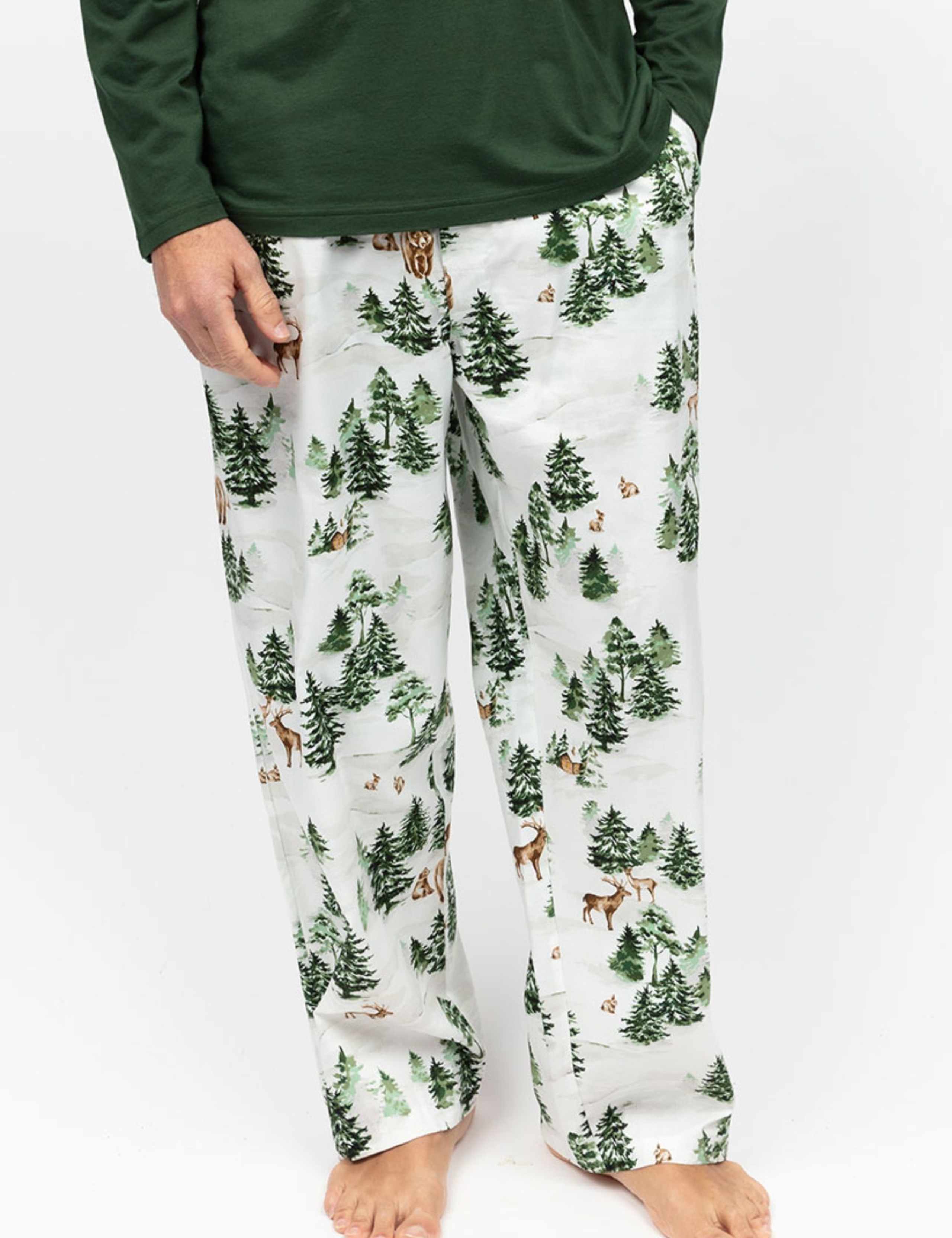 Cotton Rich Alpine Fern Family Christmas Mens Pyjama Bottoms 3 of 4