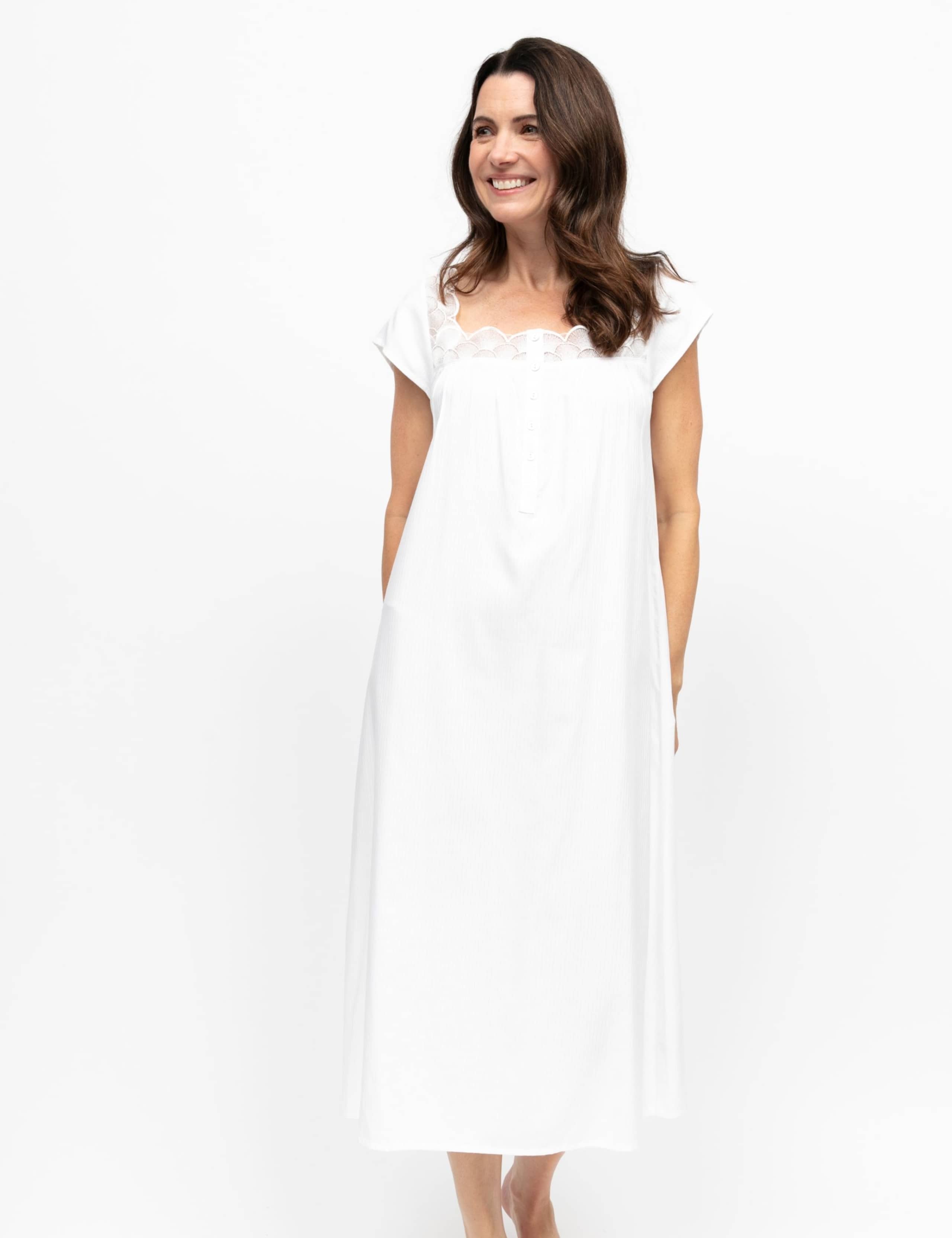Cotton Modal Shadow Stripe Nightdress 3 of 4