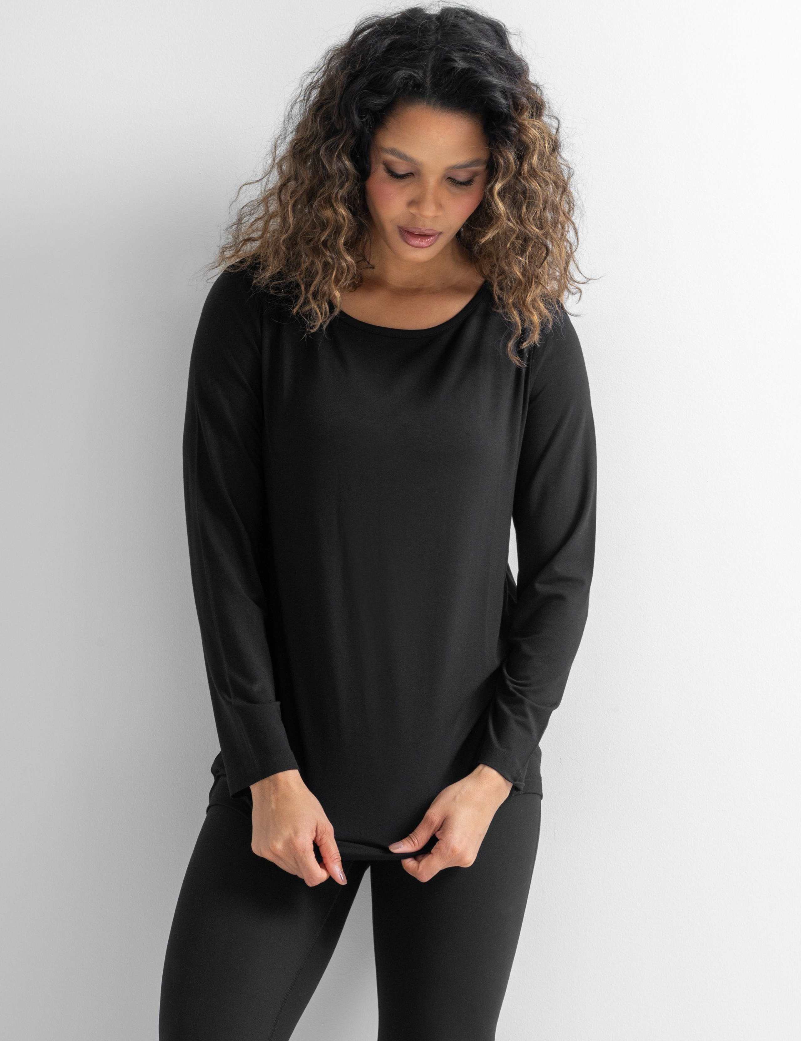 Jersey Round Neck Wrap Back Yoga Top 3 of 7