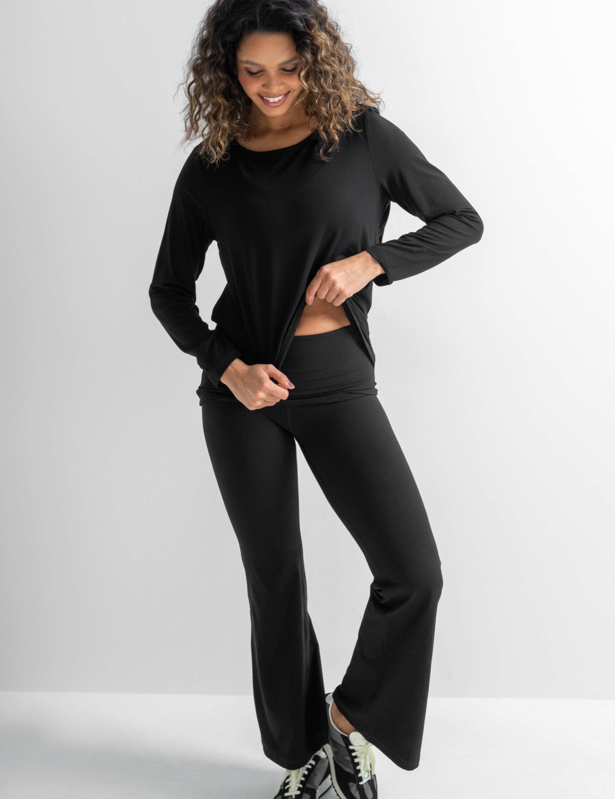 Jersey Round Neck Wrap Back Yoga Top 4 of 7