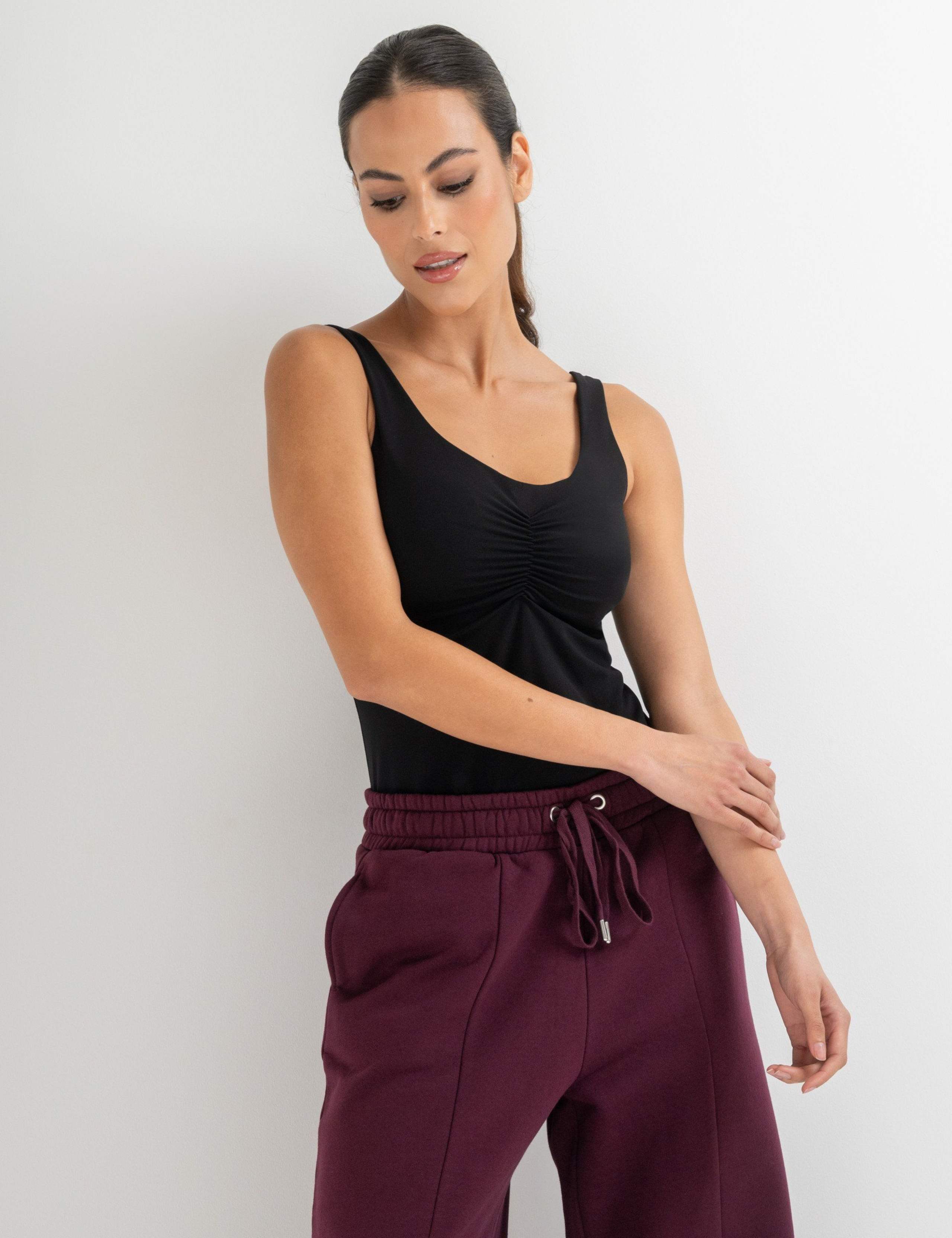 Scoop Neck Ruched Hidden Support Non Wired Vest Top 3 of 5