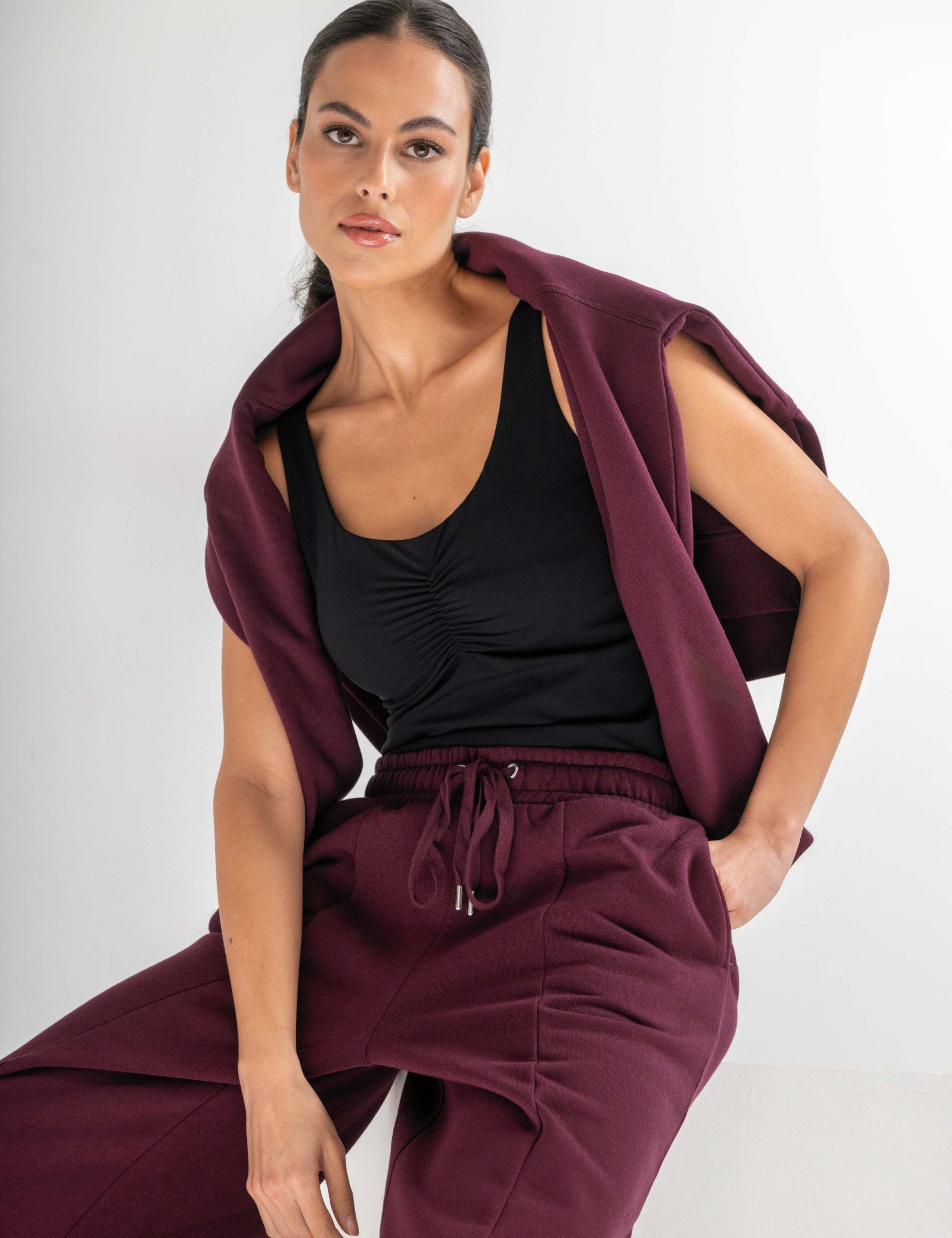 Scoop Neck Ruched Hidden Support Non Wired Vest Top 4 of 5