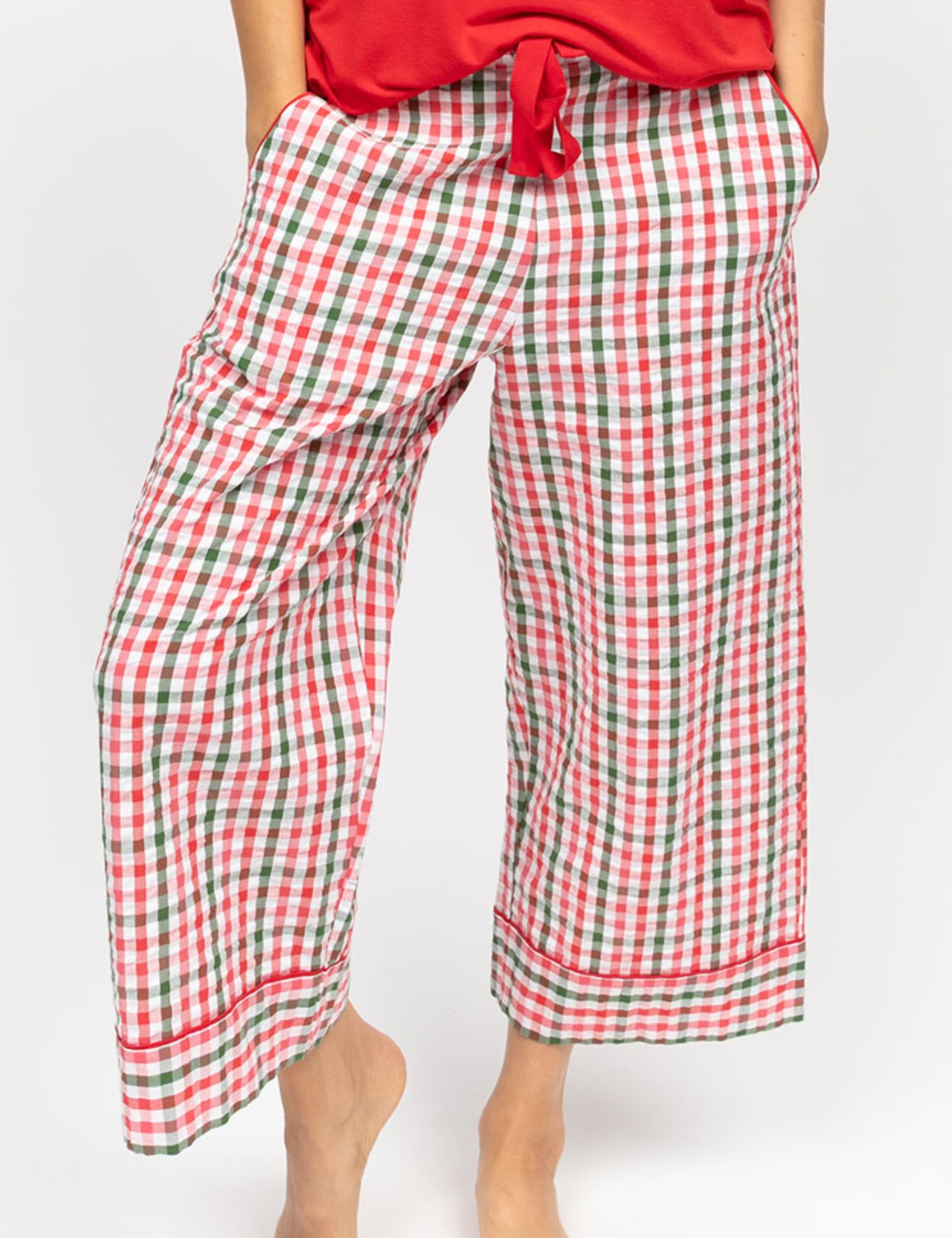Pure Cotton Checked Pyjama Bottoms 3 of 4