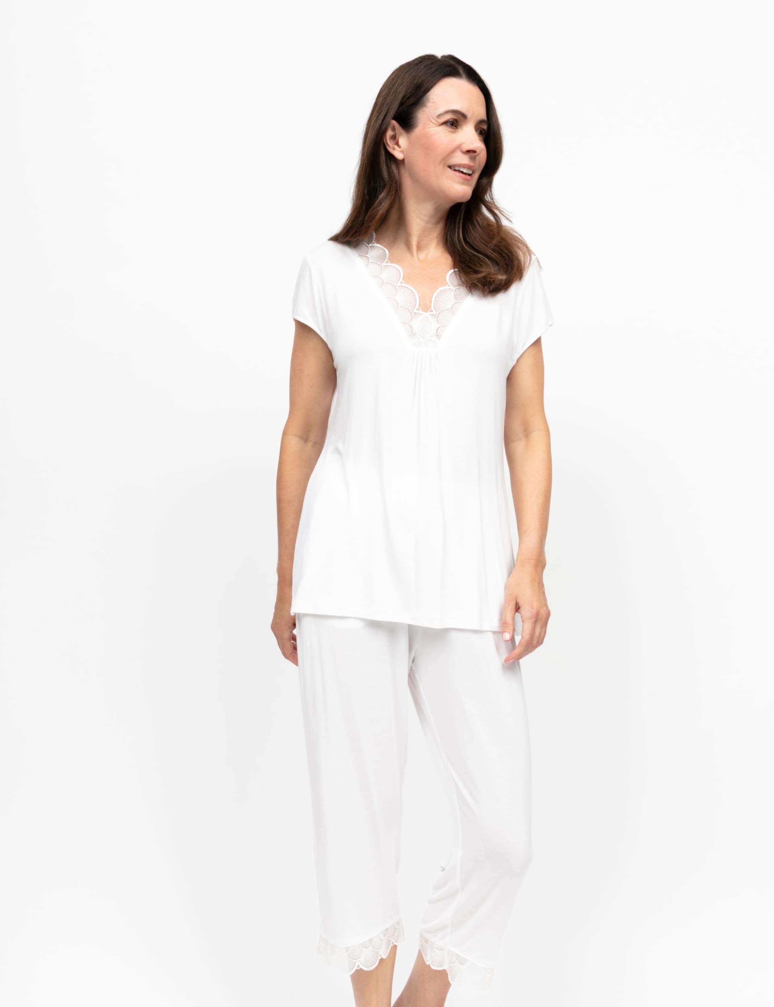 Modal Rich Jersey Lace Detail Pyjama Set 3 of 4