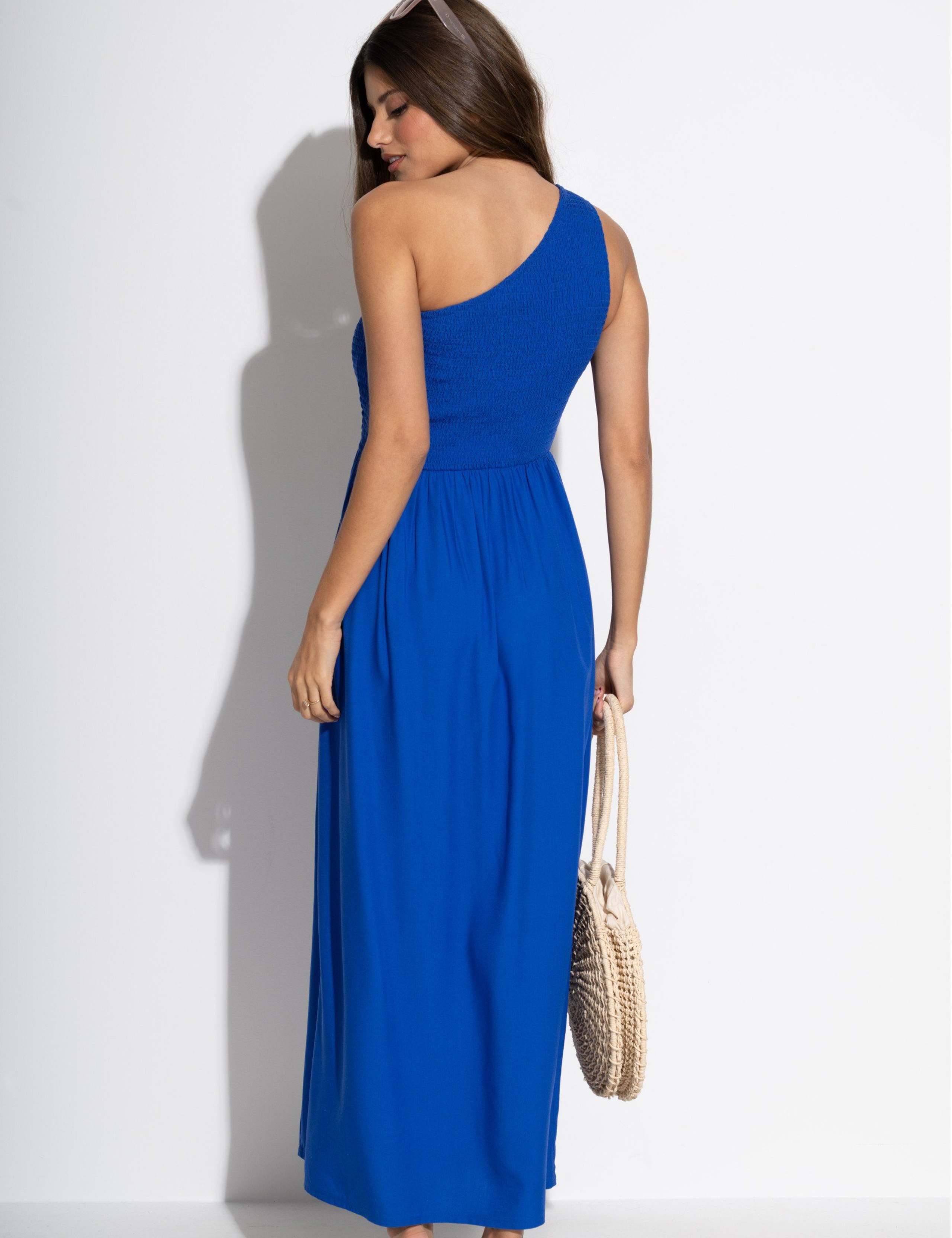 One Shoulder Shirred Maxi Dress 4 of 5