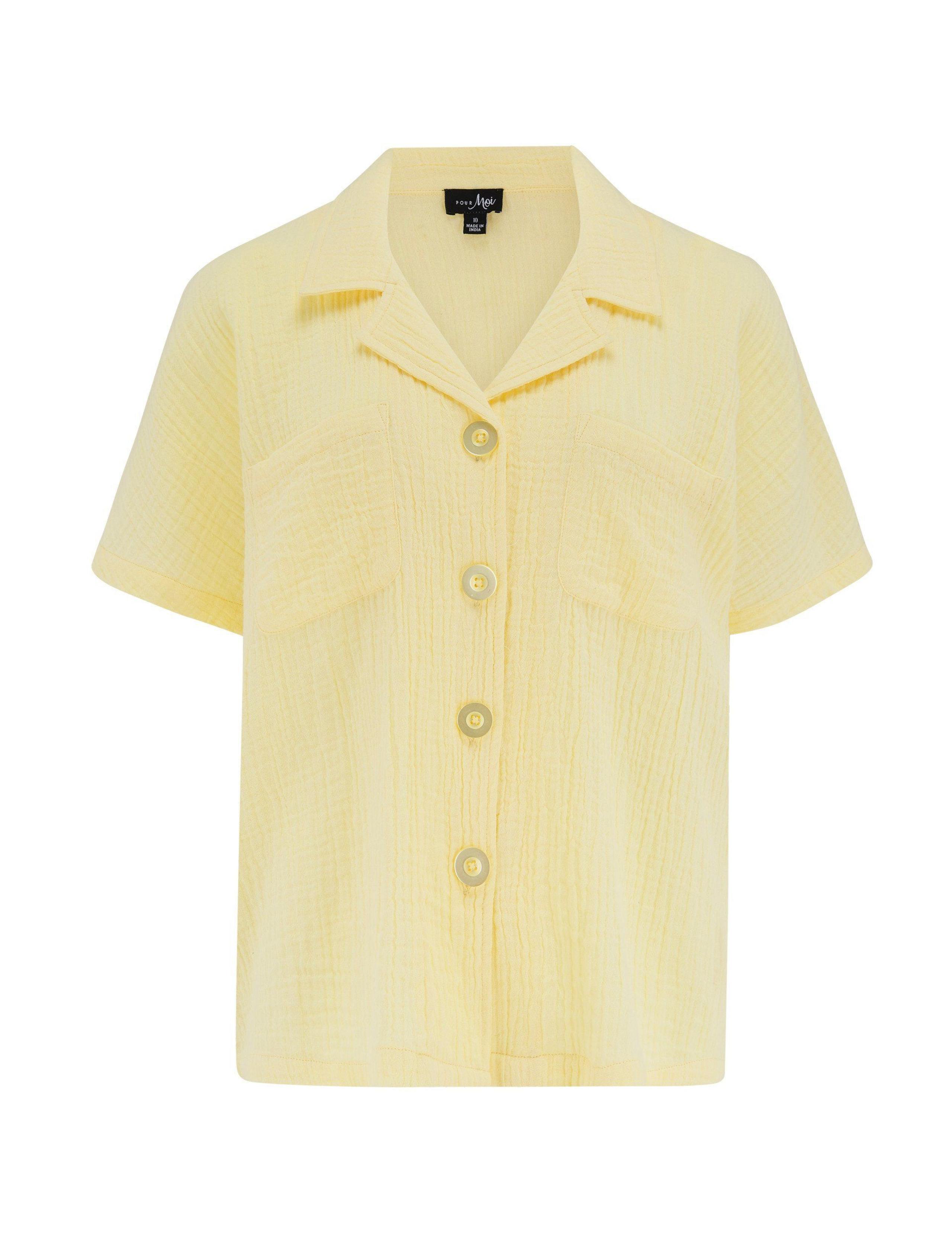 Woven Double Cloth Revere Collar Shirt and Short Pyjama Set 9 of 12