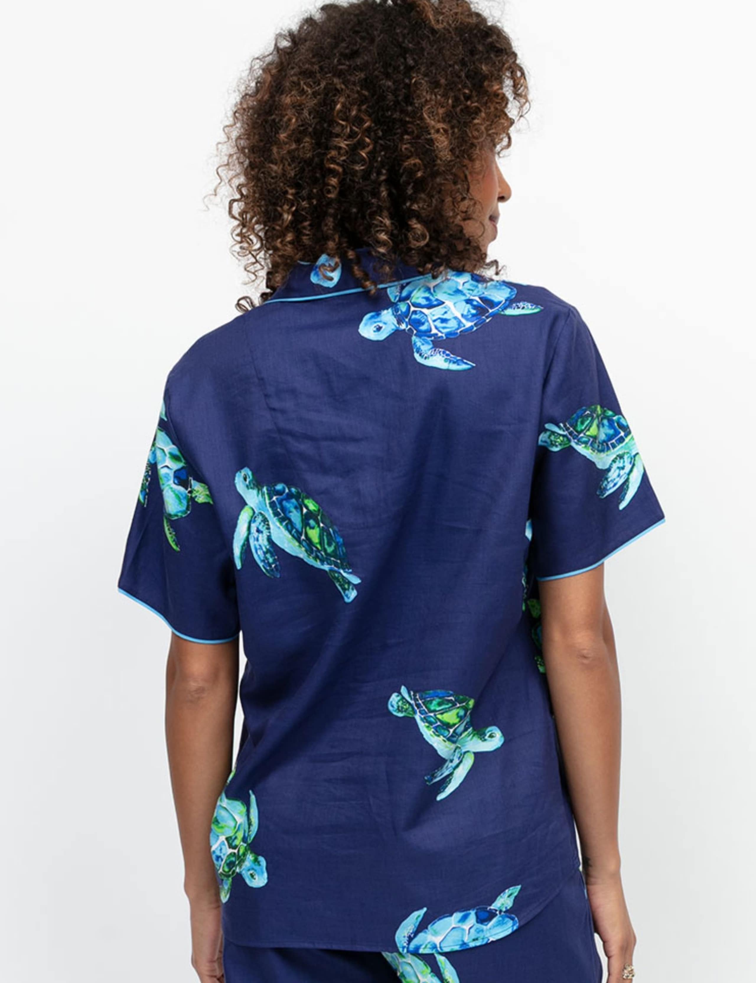 Cotton Modal Turtle Revere Pyjama Top 4 of 4