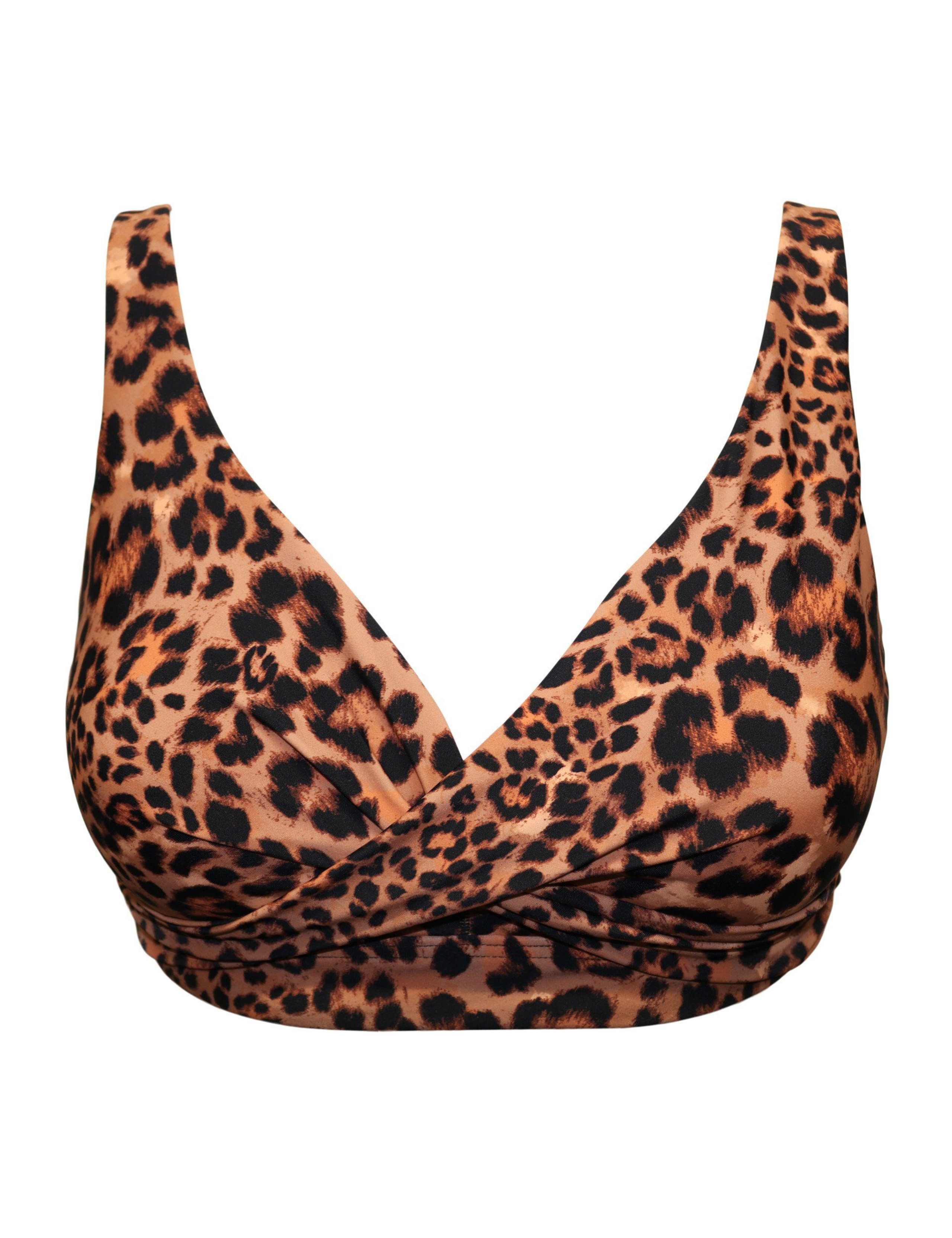 Free Spirit Leopard Print Twist Front Bikini Top 2 of 8