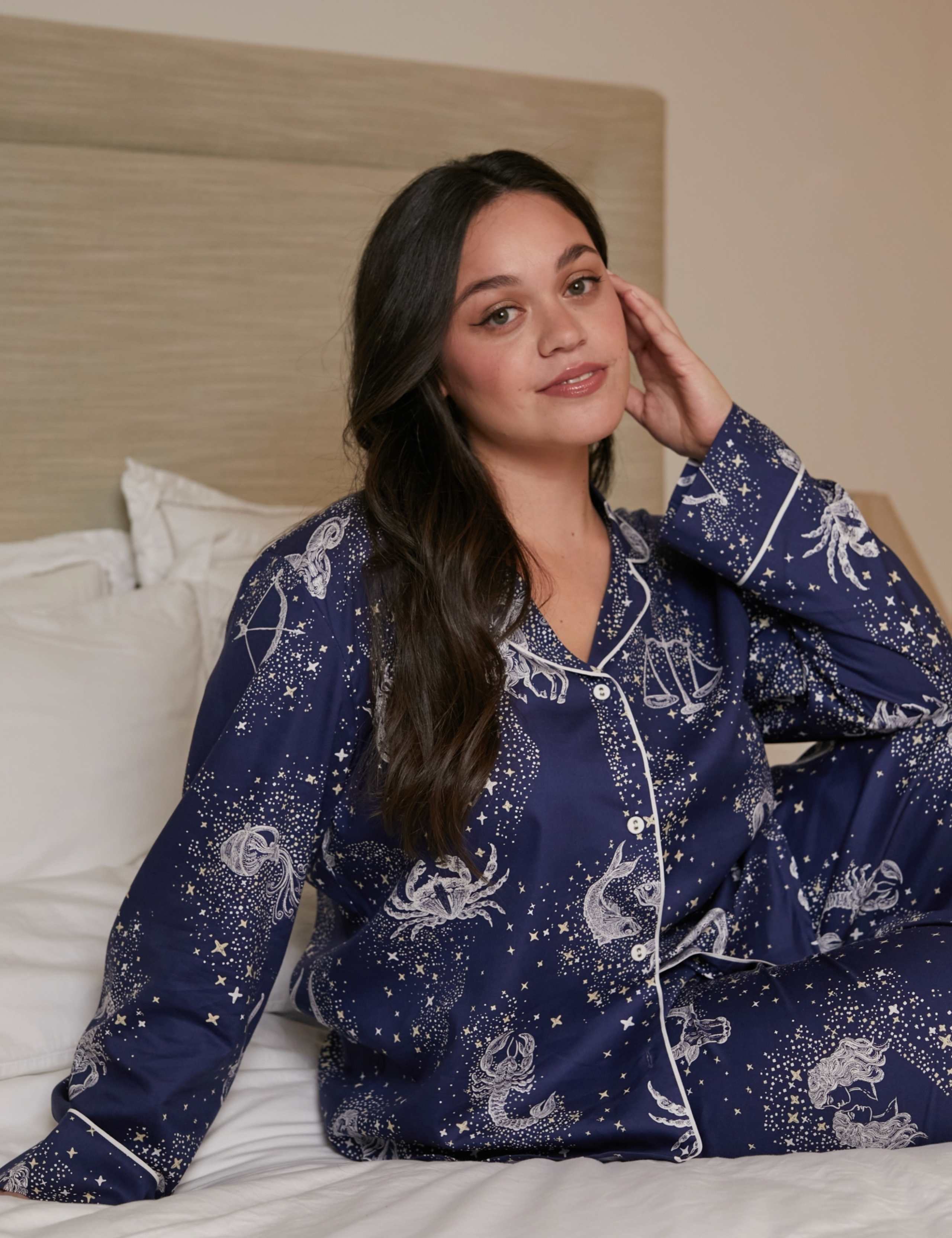 Cotton Modal Zodiac Print Pyjama Top 3 of 3