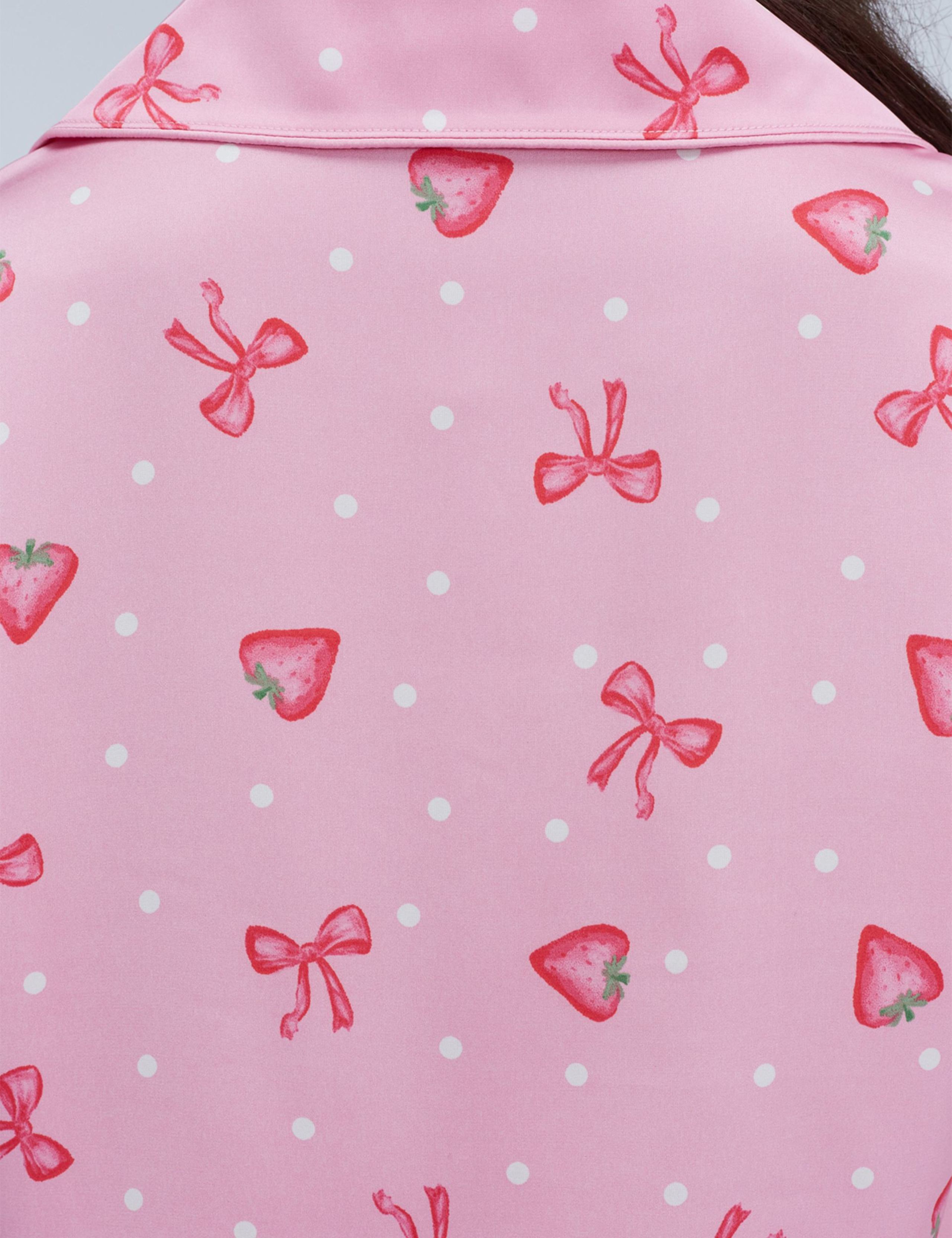 Satin Strawberry Print Shortie Set 6 of 6