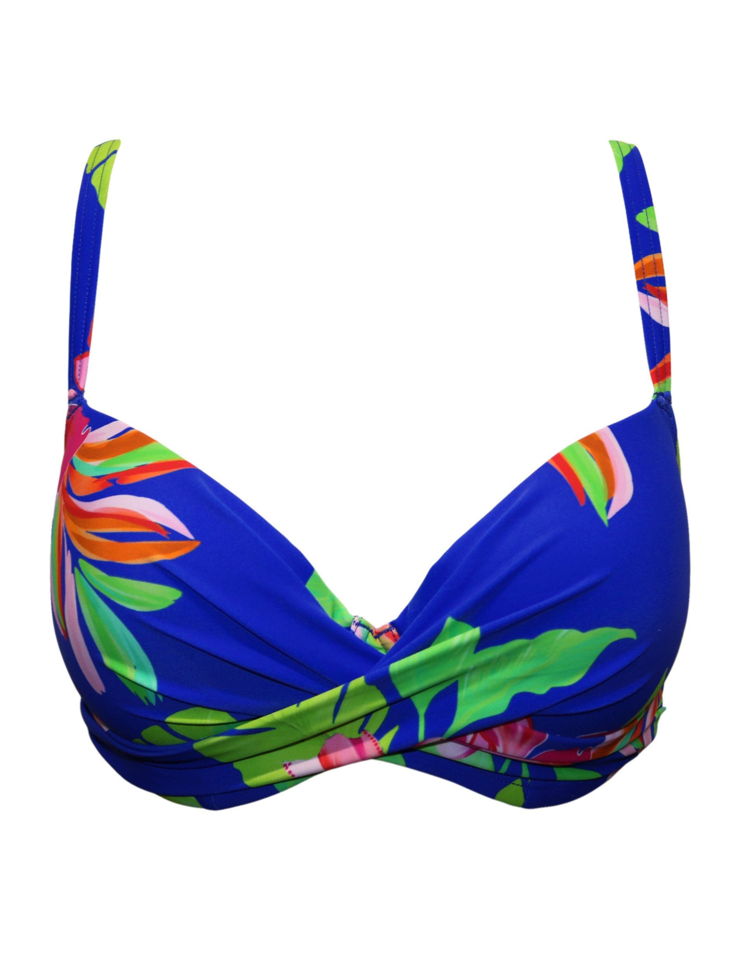 Free Spirit Printed Twist Front Bikini Top (B-G) 2 of 7