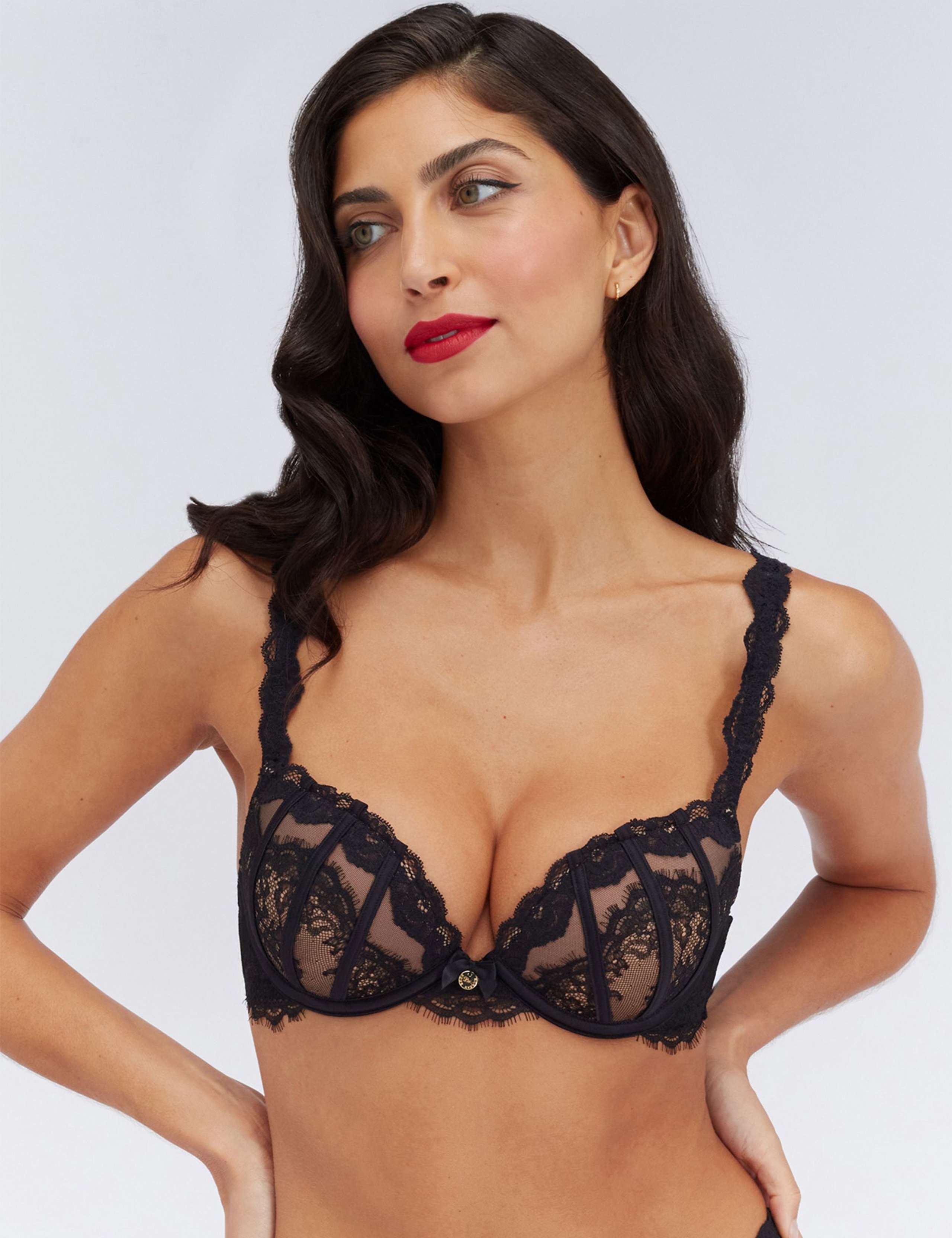 Juno Lace Wired Plunge Bra (B-DD) 1 of 5