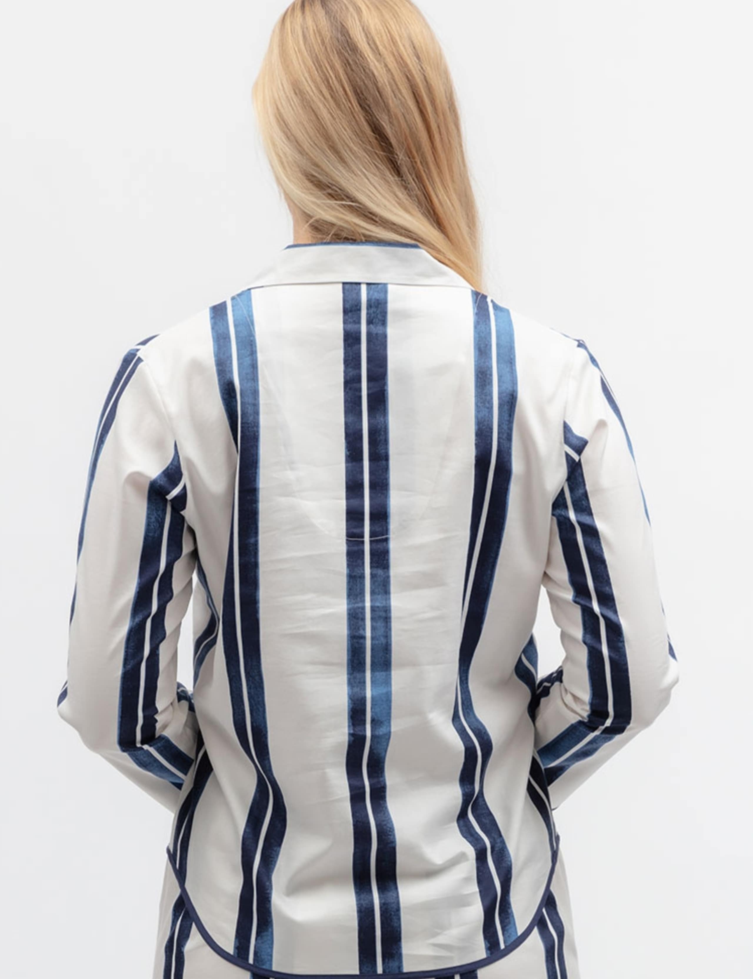 Cotton Modal Striped Revere Pyjama Top 4 of 4