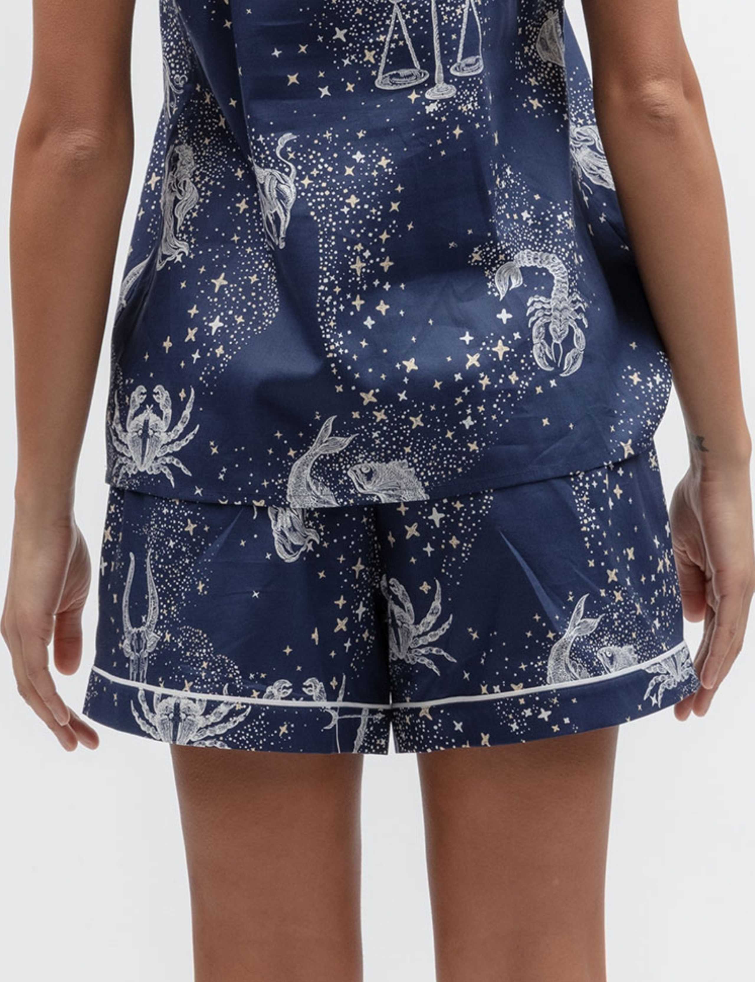 Cotton Modal Zodiac Print Pyjama Shorts 4 of 4