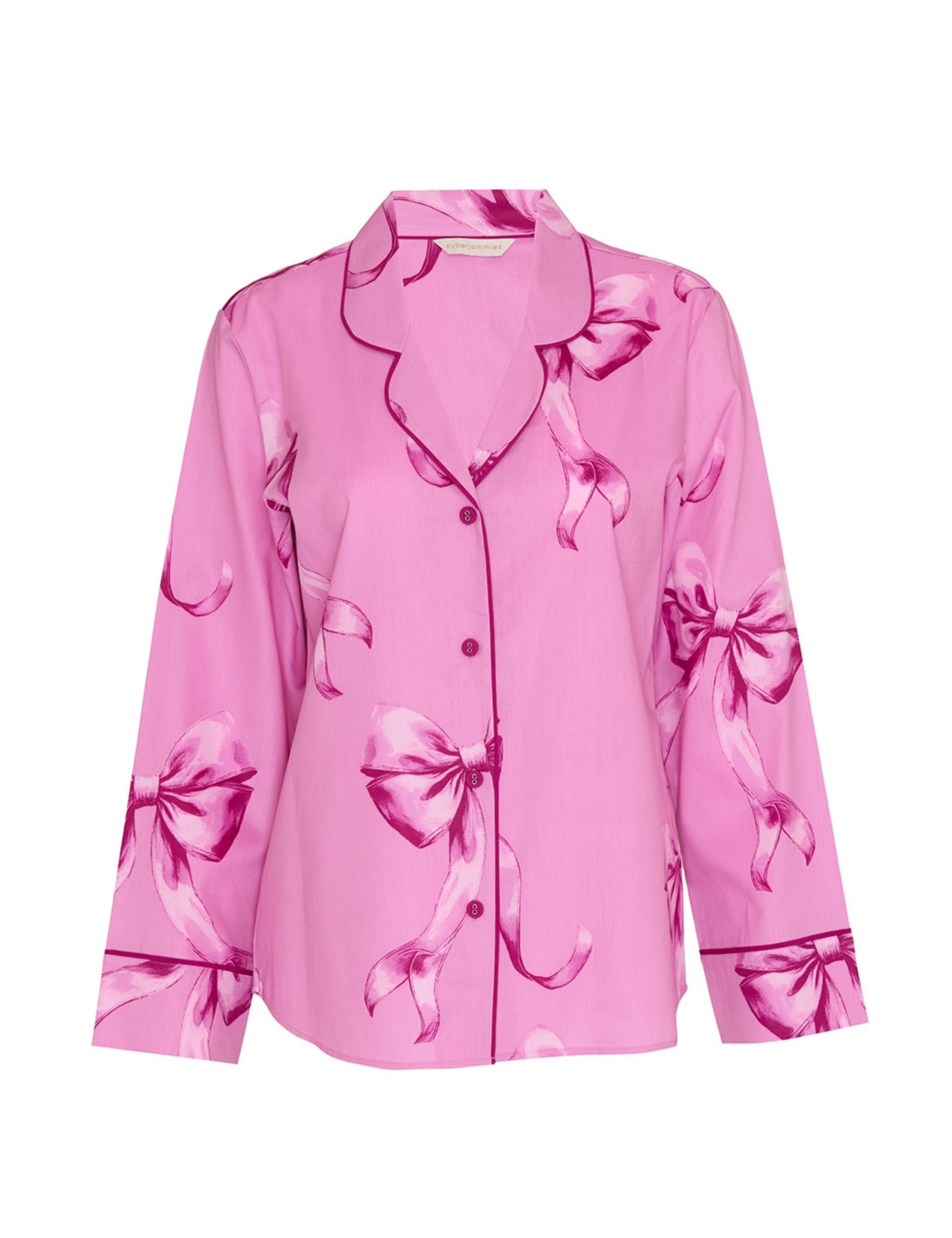 Cotton Modal Bow Print Revere Pyjama Top 2 of 4