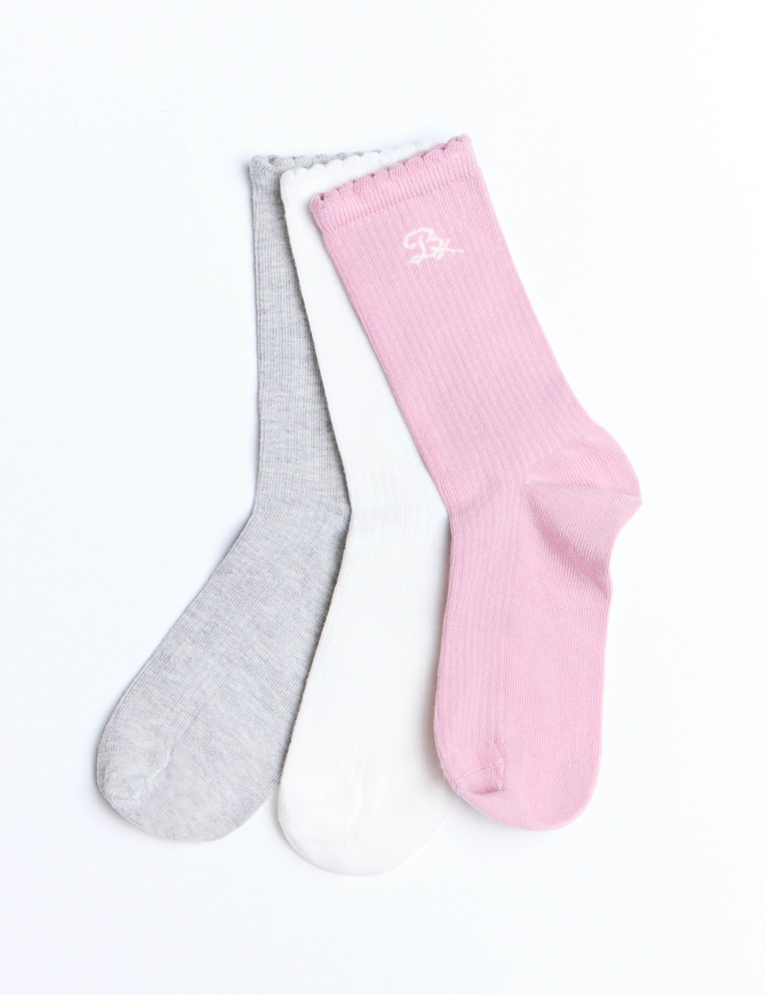 3pk Cotton Rich Ribbed Ankle Socks 2 of 5