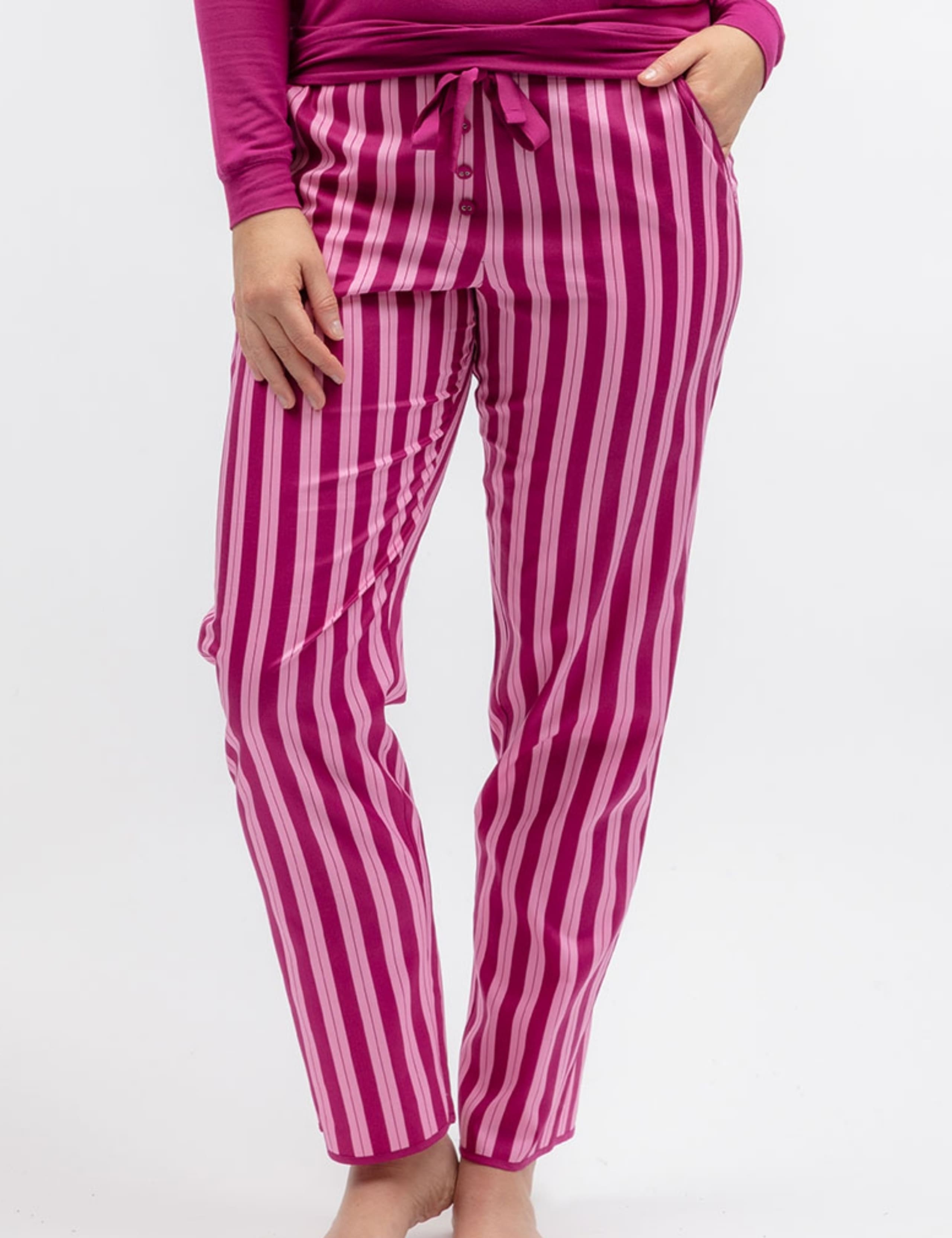 Cotton Modal Striped Pyjama Bottoms 1 of 4