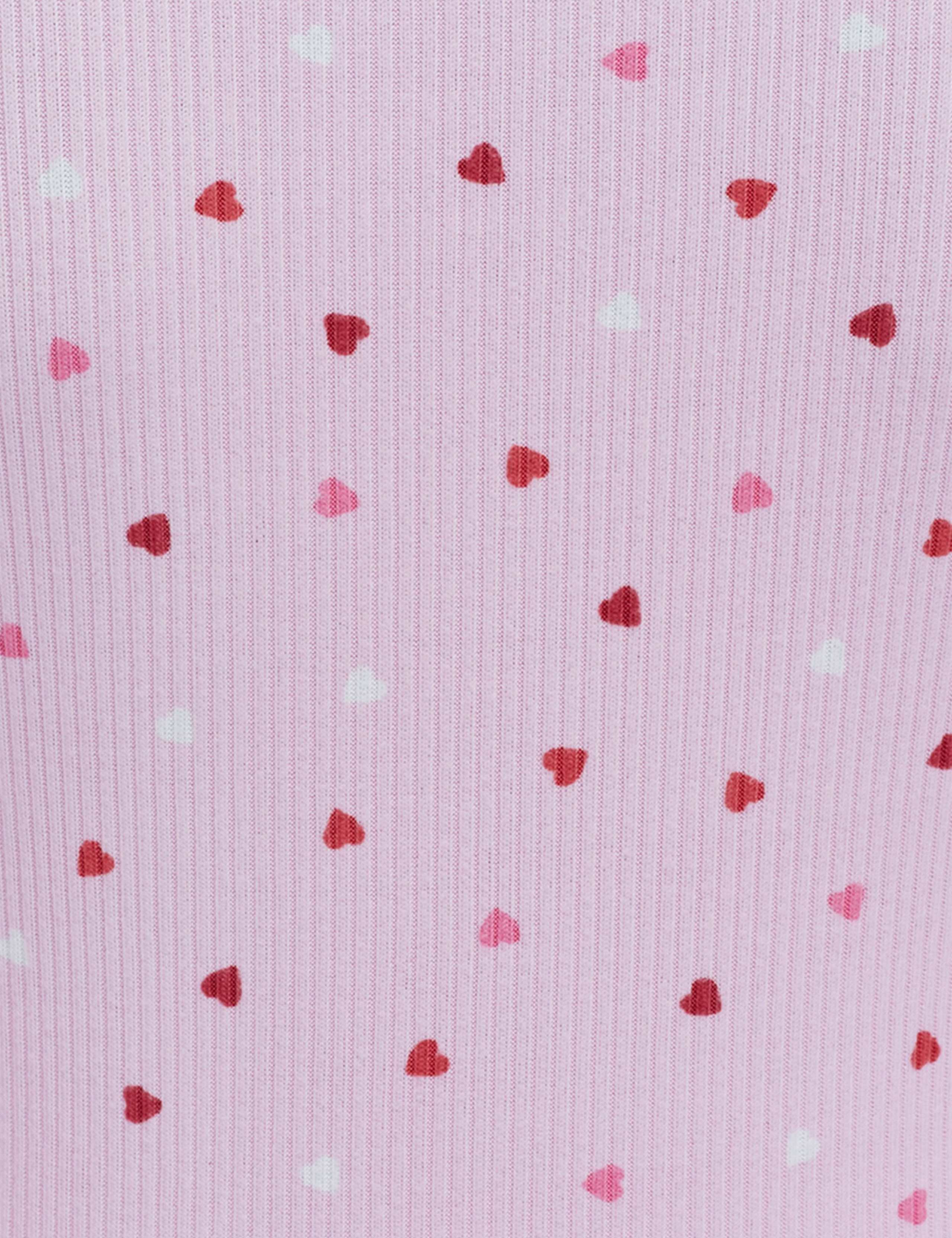 Valentines Ribbed Heart Print Henley Pyjama Set 8 of 9