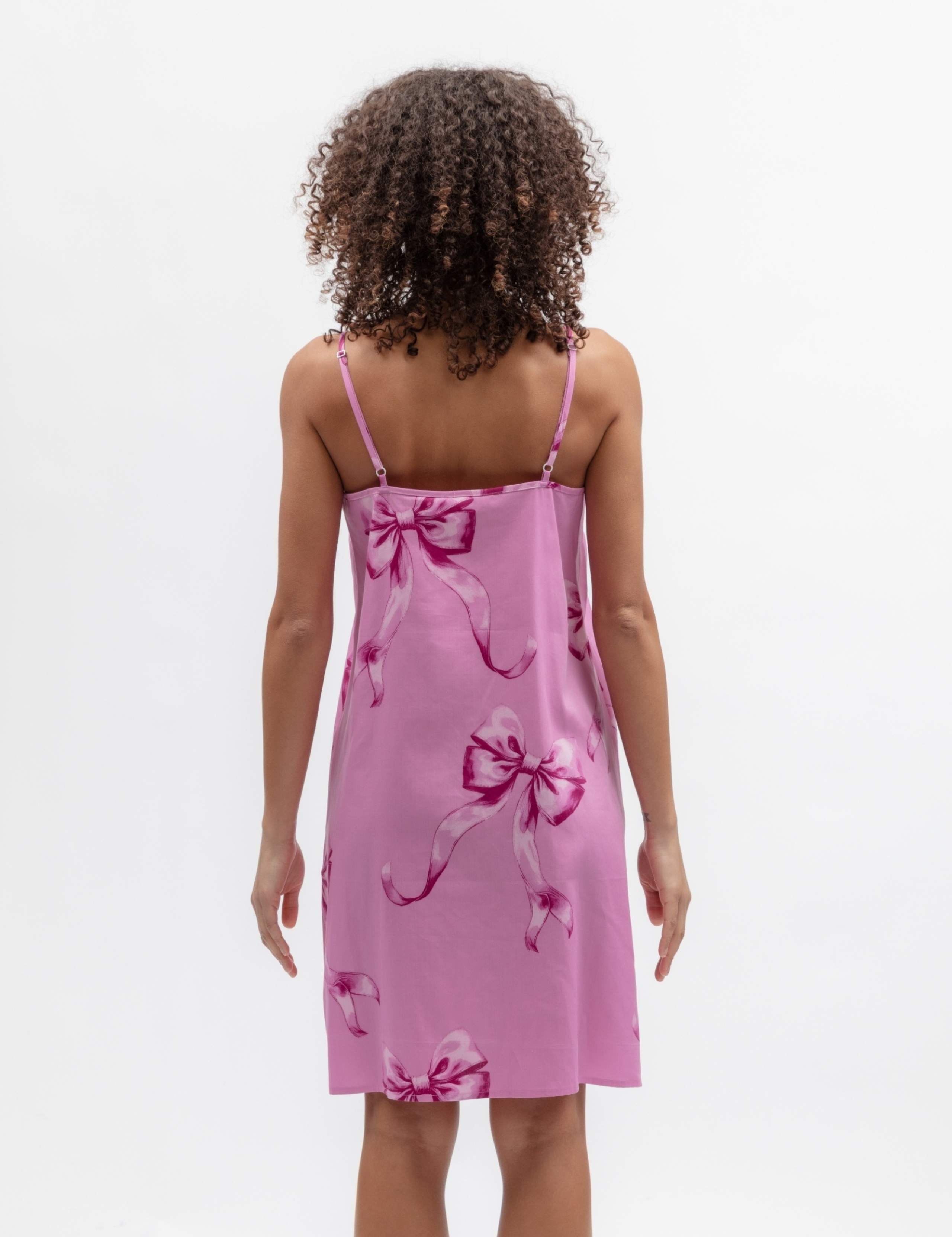 Cotton Modal Strappy Bow Print Nightdress 3 of 3