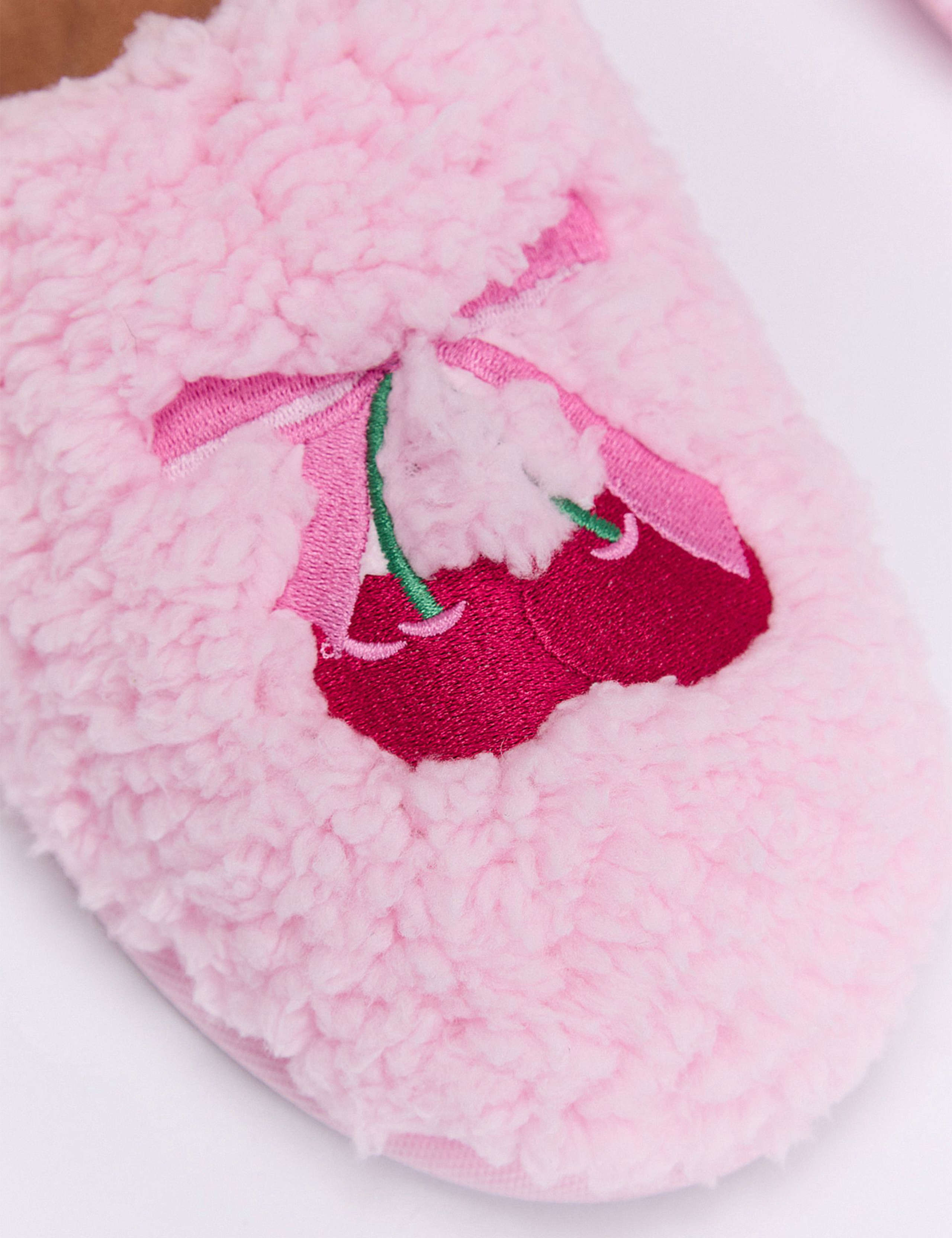 Valentines Cherry Bow Embroidered Mule Slippers 5 of 5