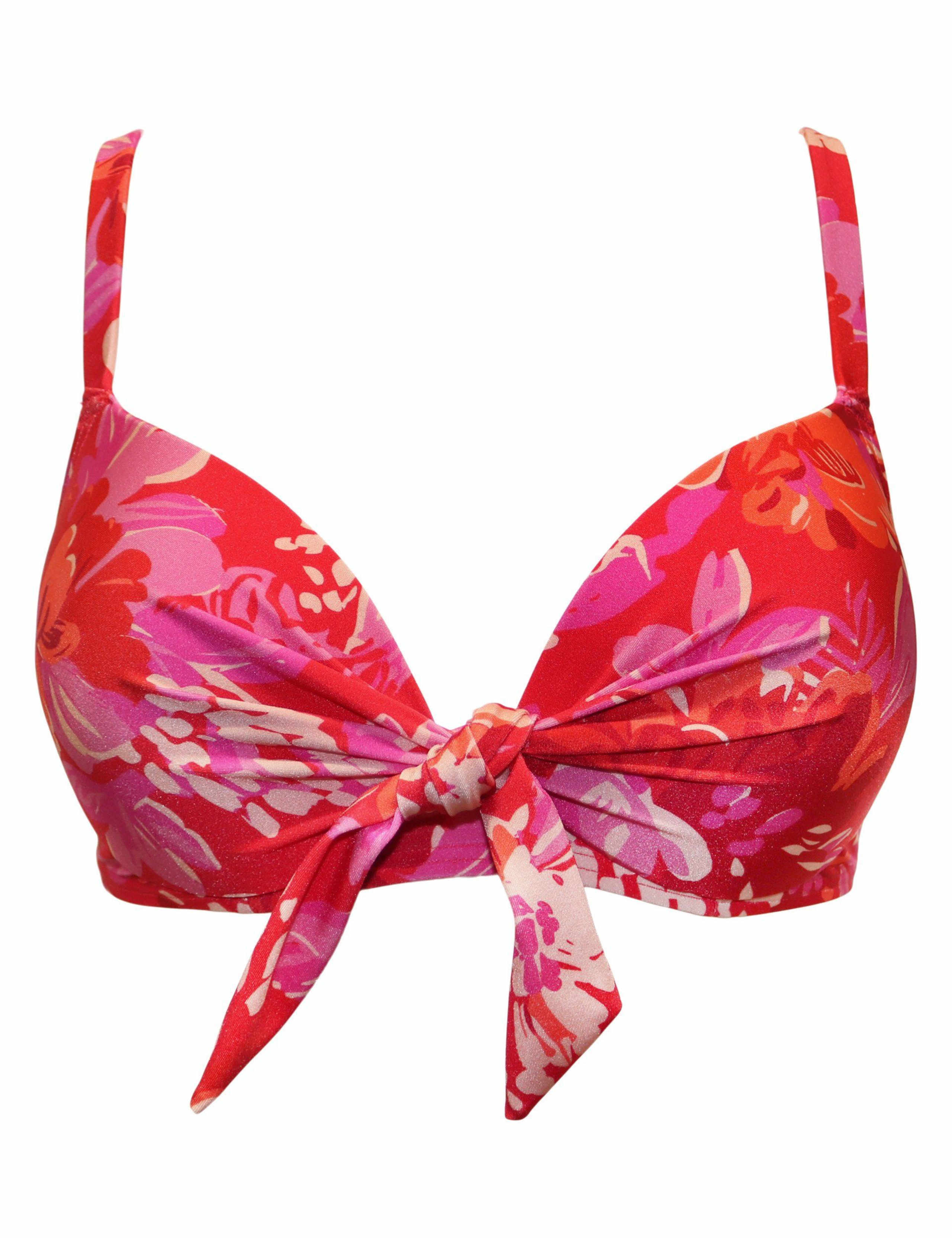 Casablanca Wired Tie Front Plunge Bikini Top (B-G) 2 of 9