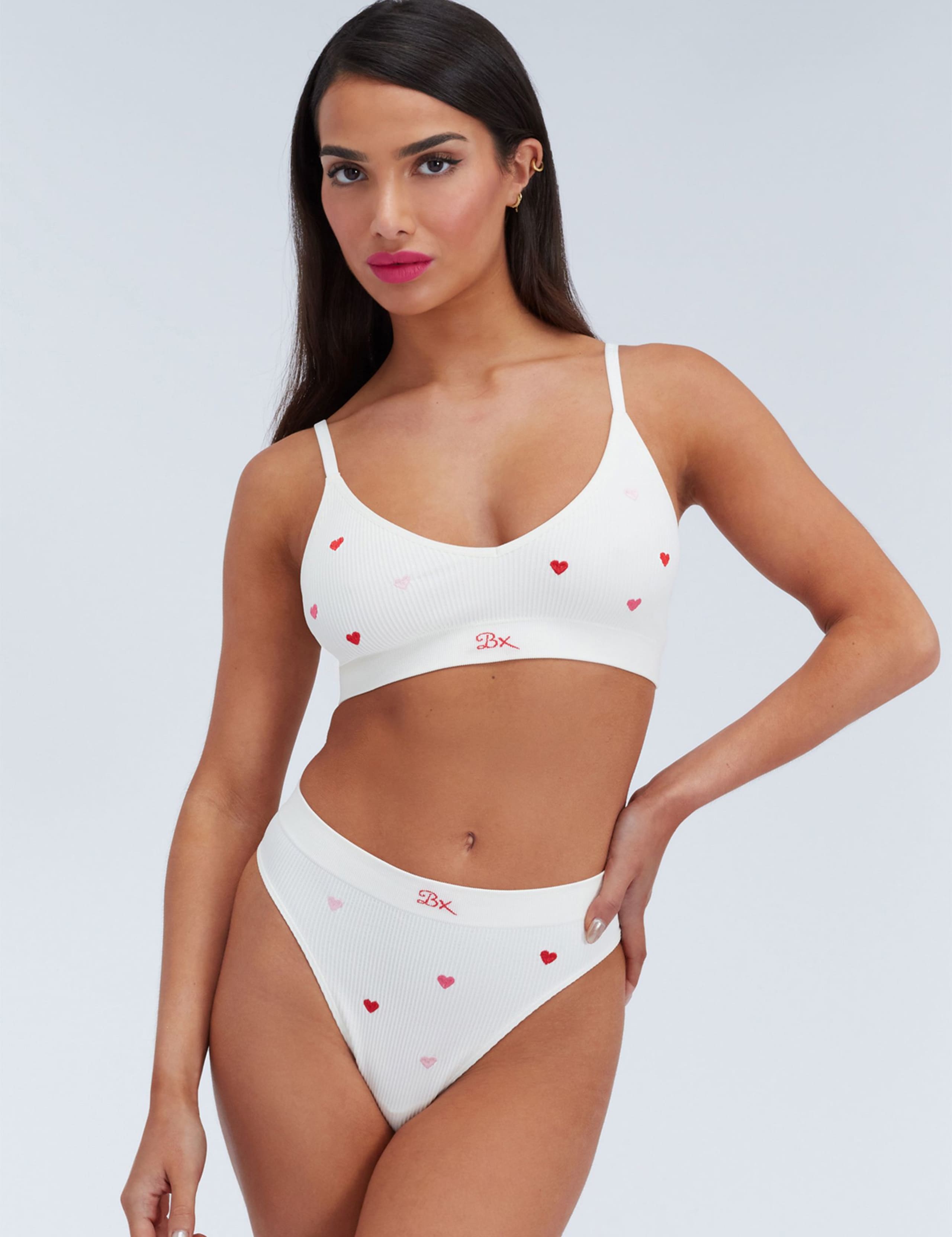 Valentines Heart Embroidered Seamless Thong 2 of 6