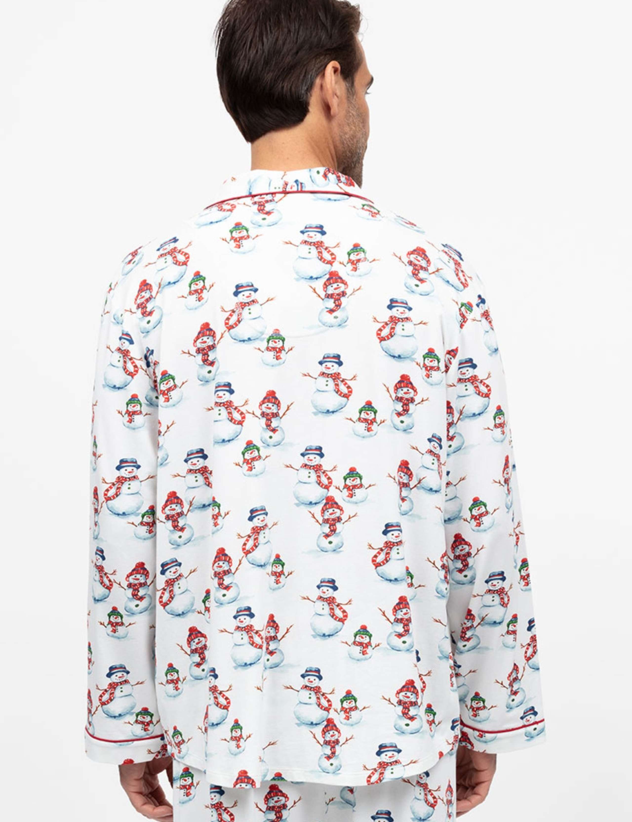 Cotton Blend Snowman Print Family Christmas Pyjama Top 4 of 4