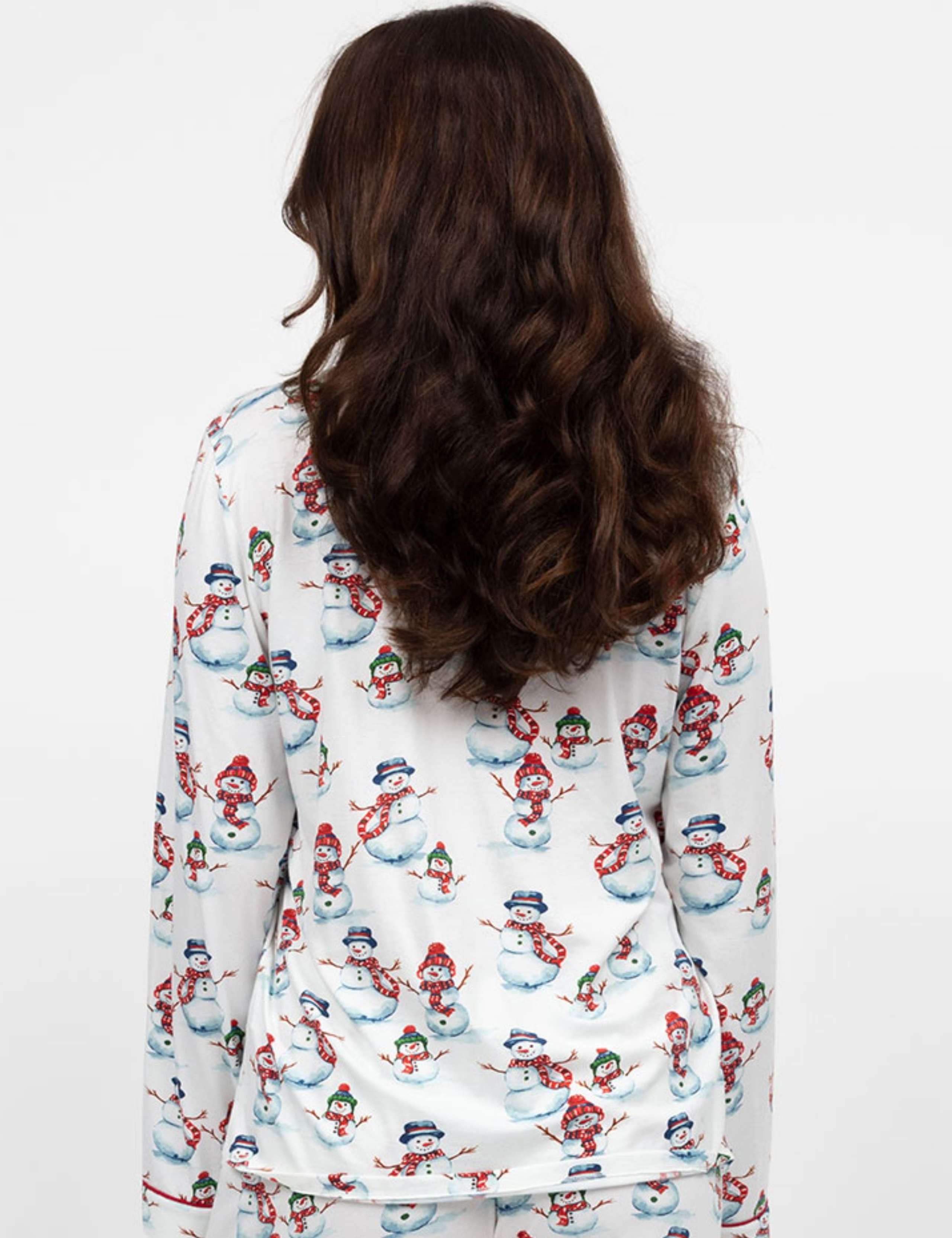 Cotton Blend Snowman Print Family Christmas Pyjama Top 4 of 4