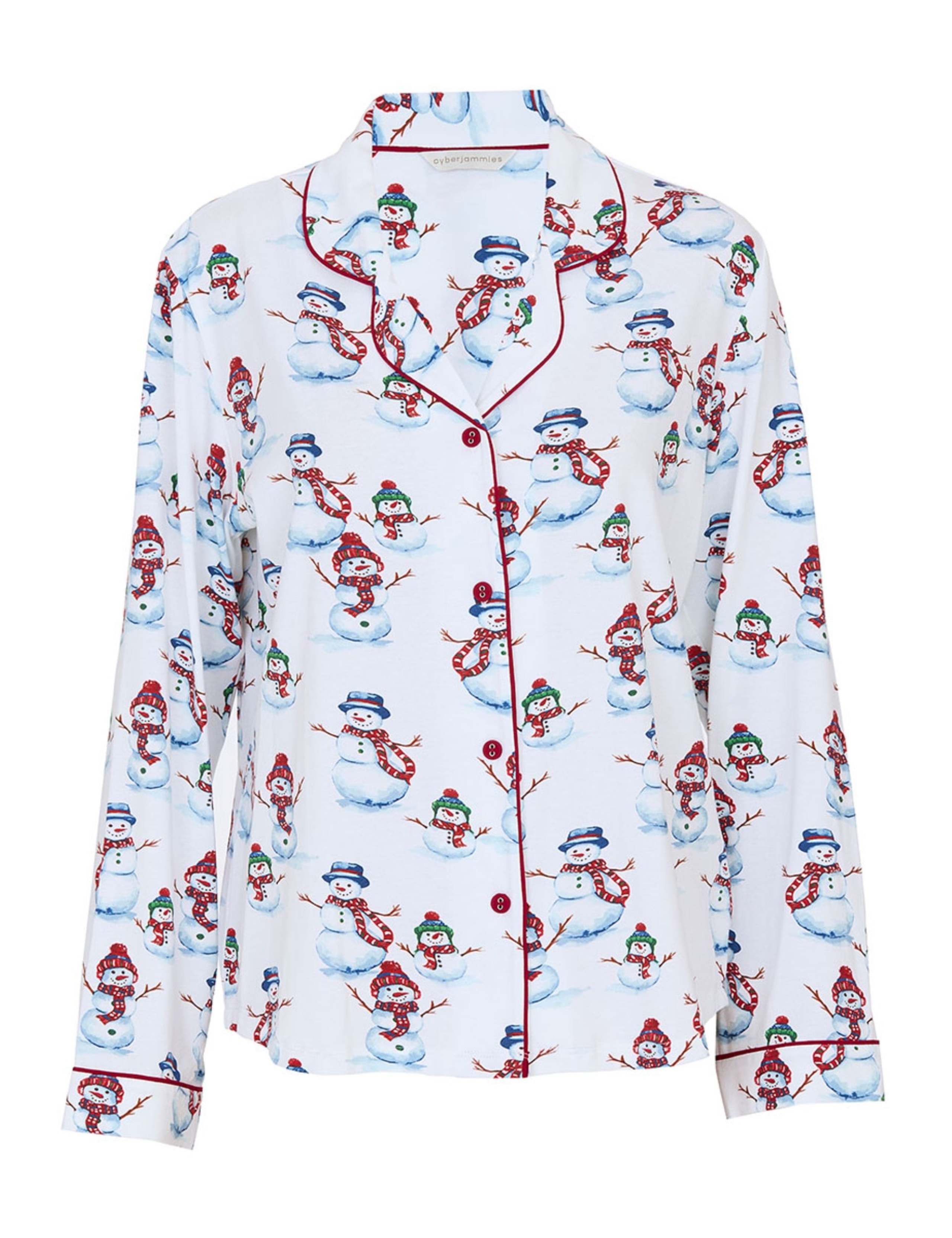 Cotton Blend Snowman Print Family Christmas Pyjama Top 2 of 4