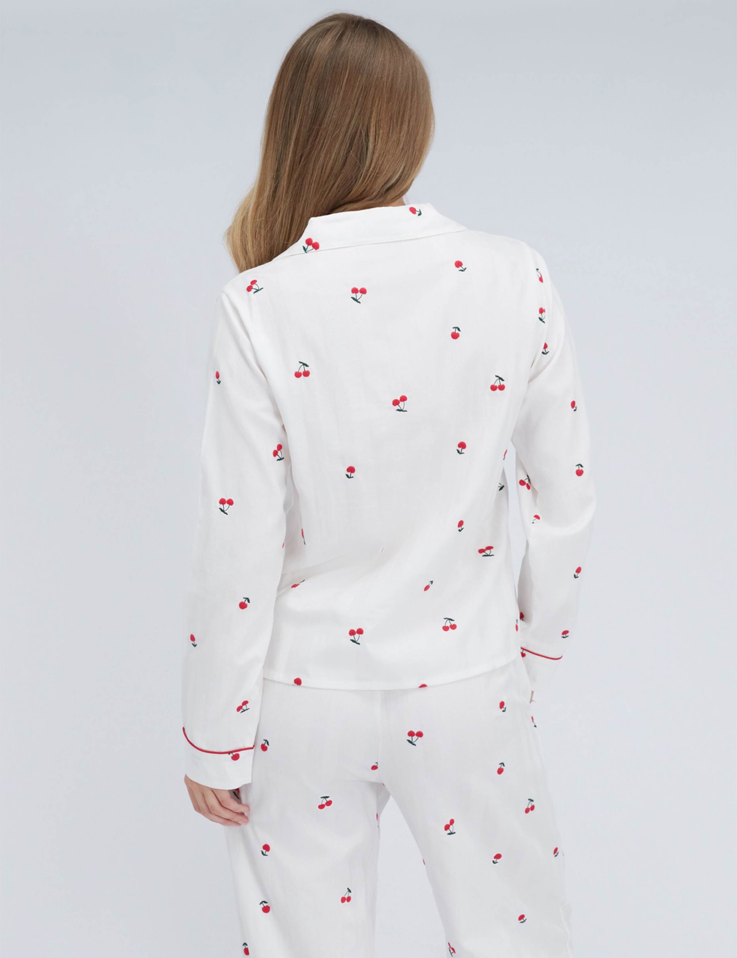 Pure Cotton Cherry Pyjama Set 6 of 8