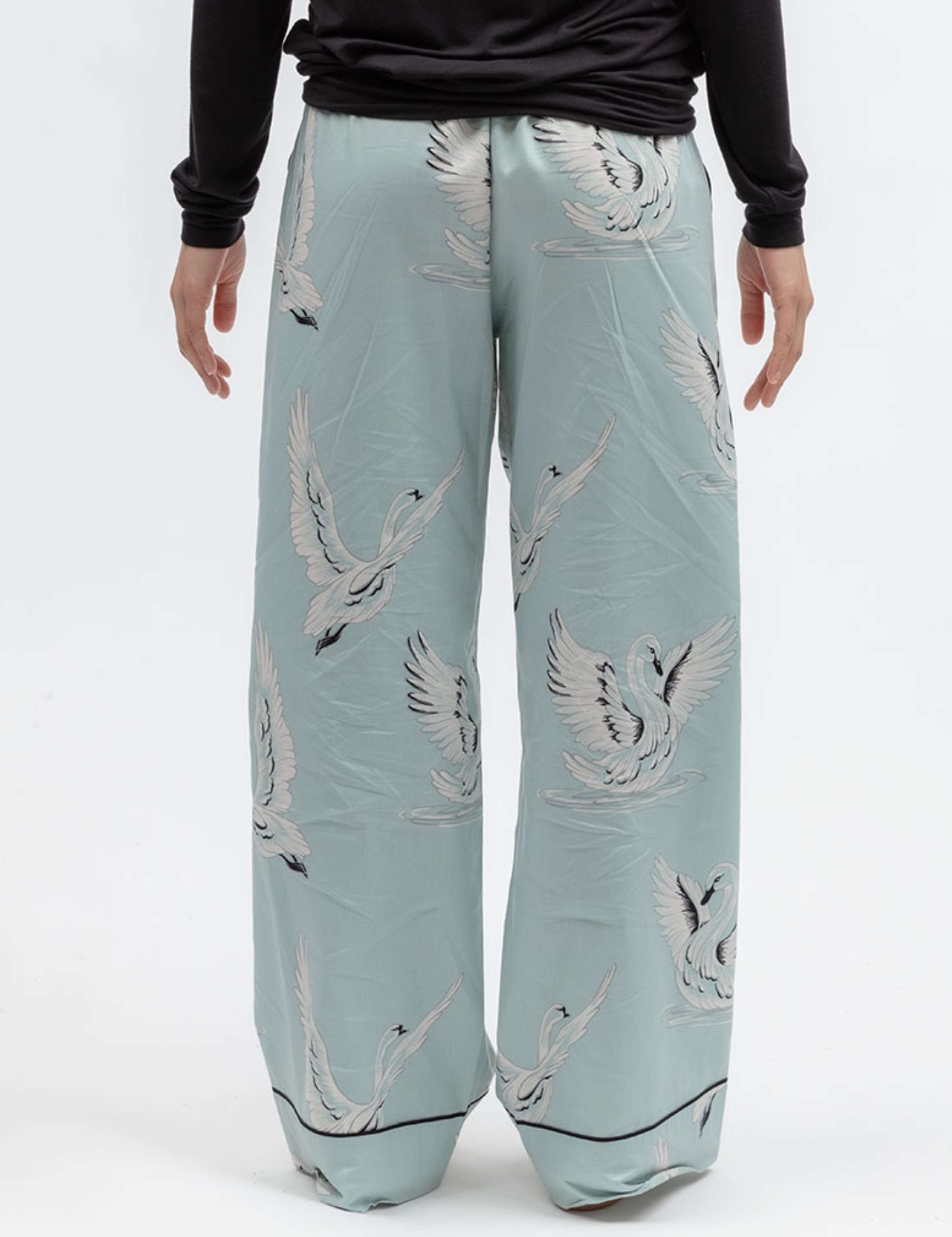 Cotton Modal Swan Print Pyjama Bottoms 4 of 4