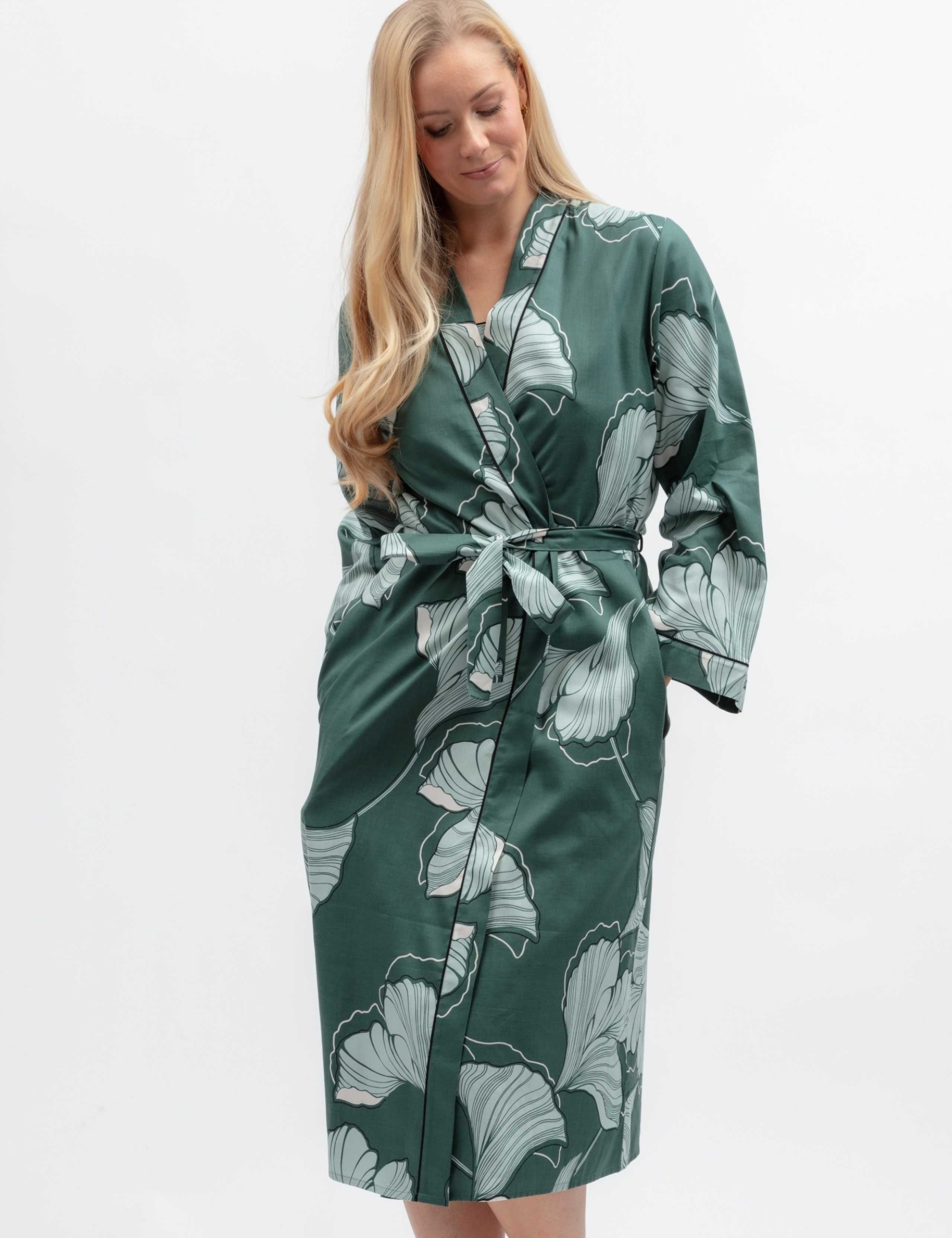 Cotton Modal Floral Dressing Gown 3 of 4