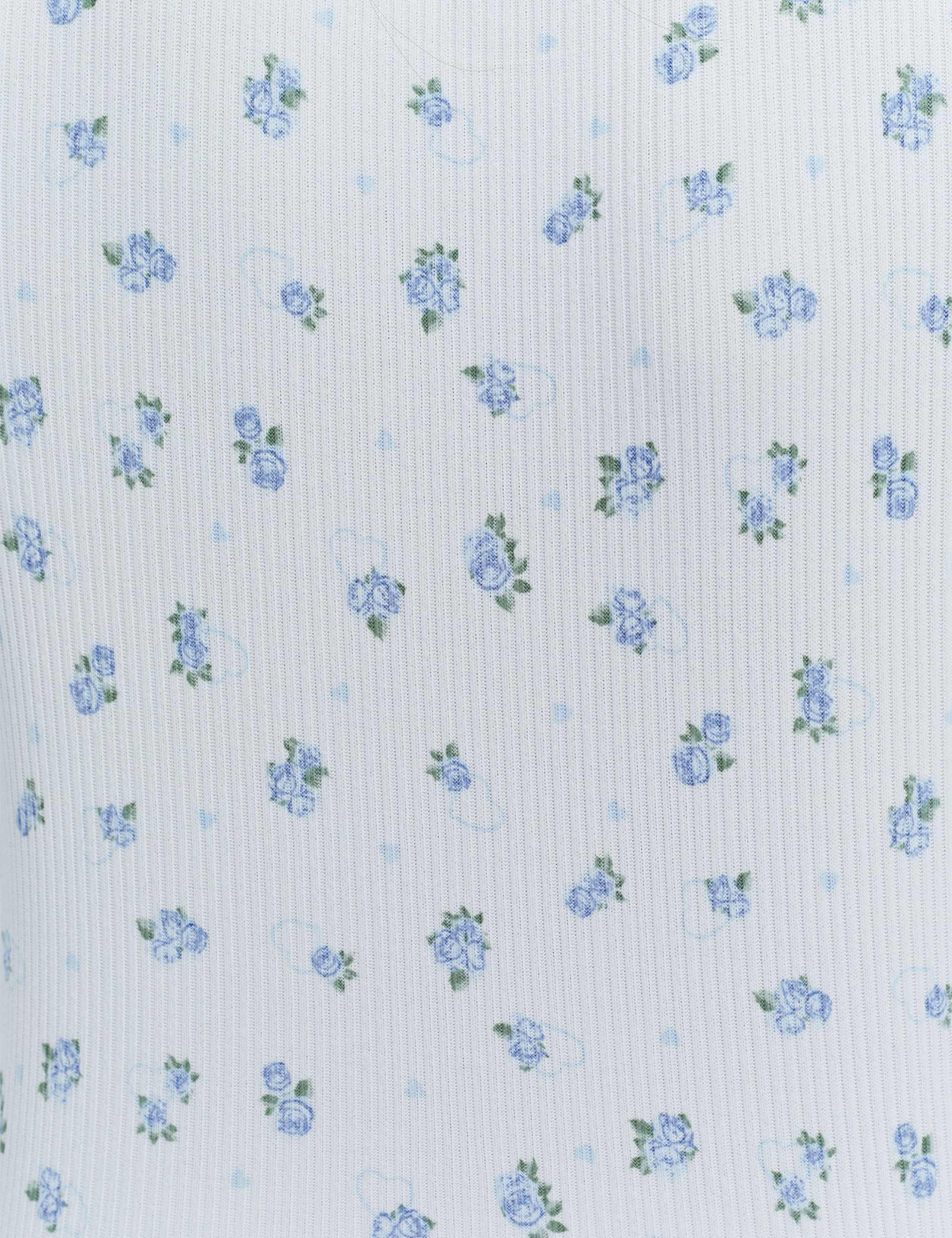 Floral Ribbed Shortie Set 5 of 5