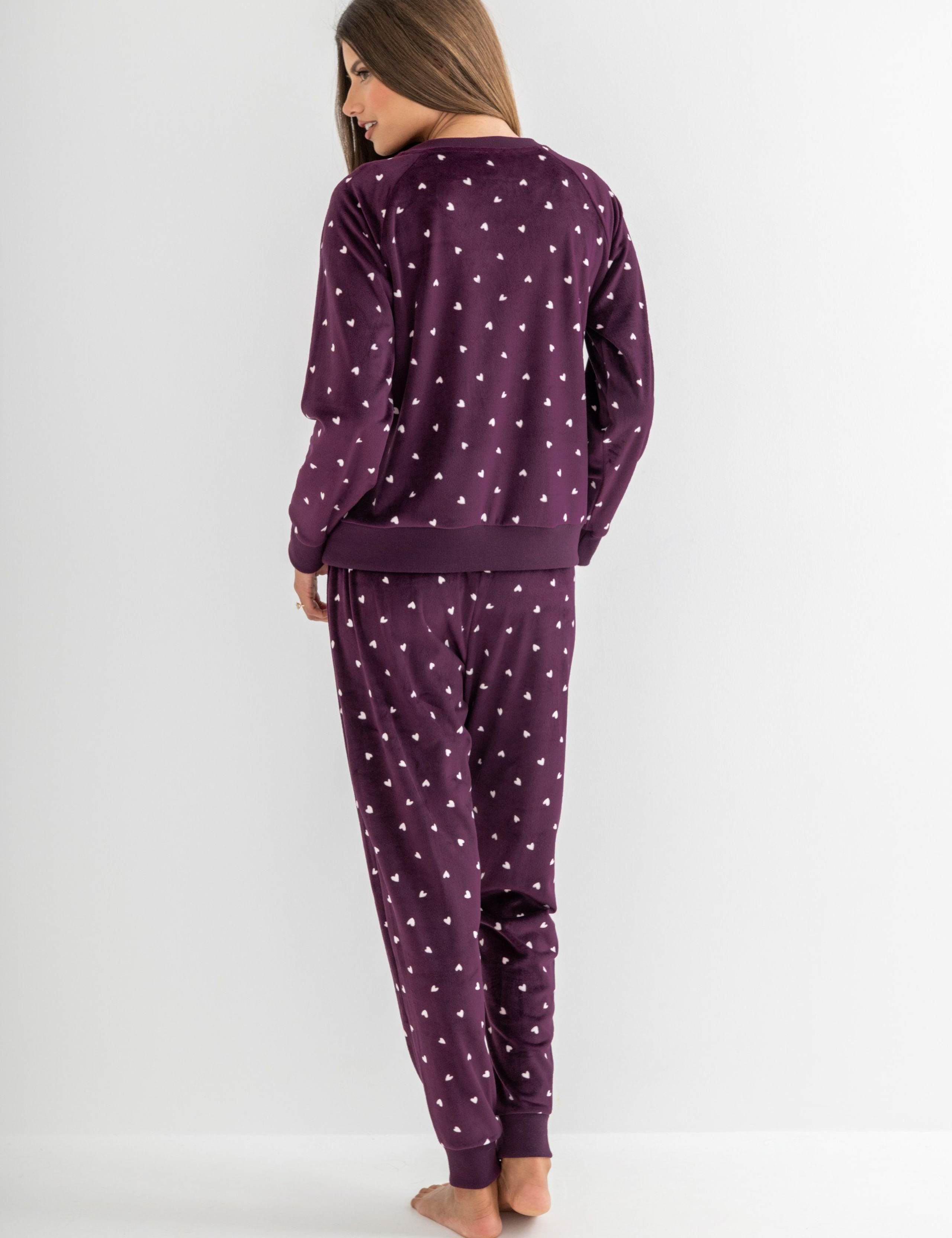 Fleece Heart Print Pyjama Set 8 of 8
