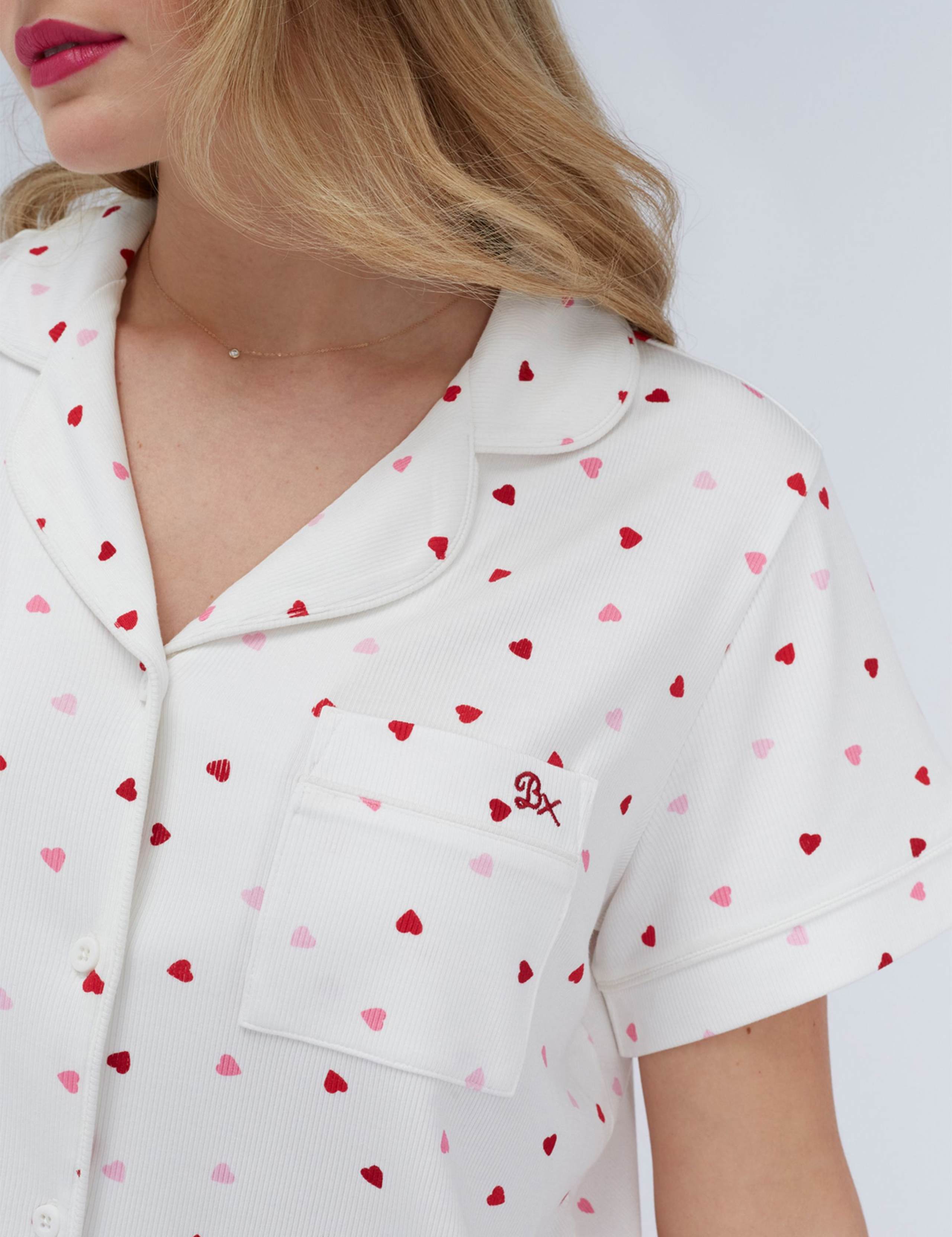 Heart Ribbed Shortie Set 4 of 6