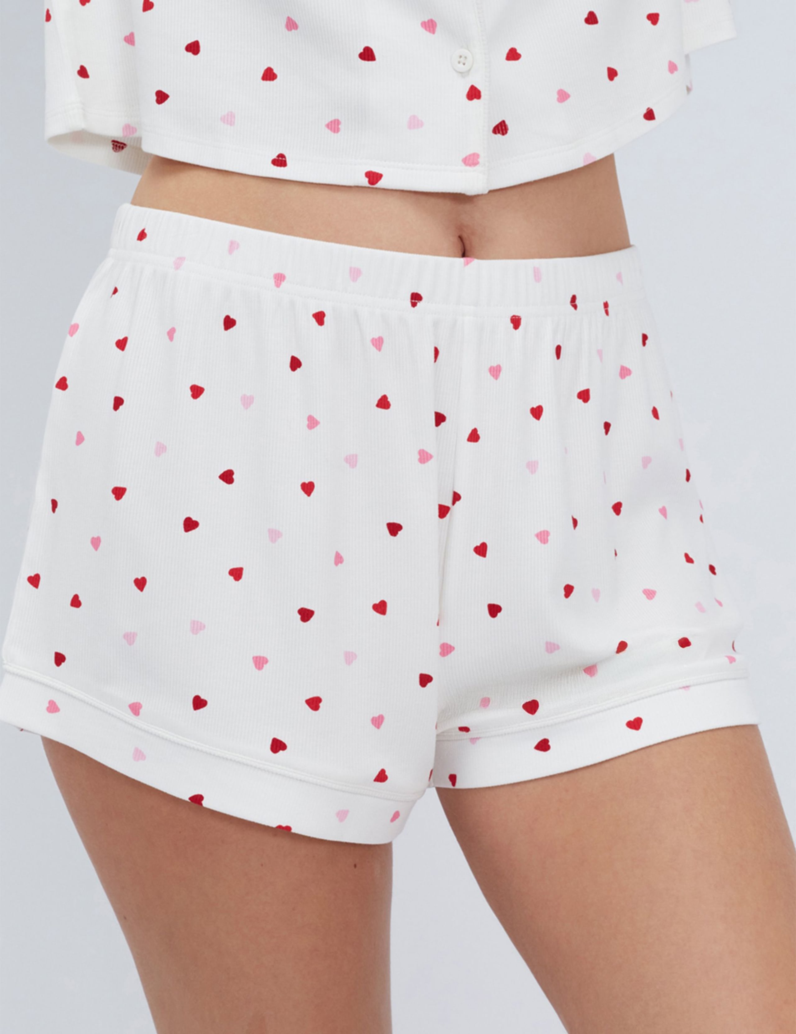 Valentines Heart Ribbed Shortie Set 5 of 6