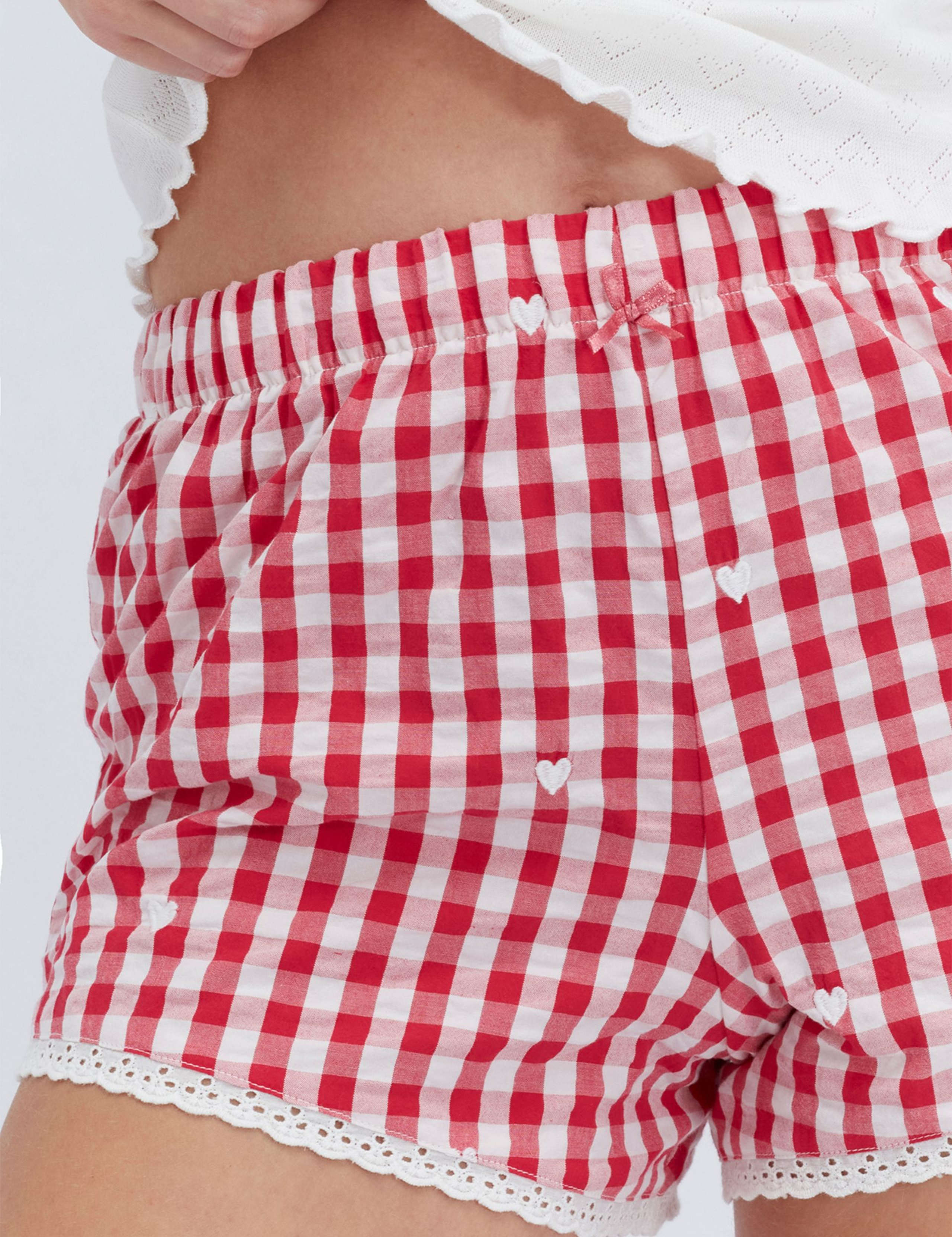 Valentines Heart Checked Shortie Set 6 of 6